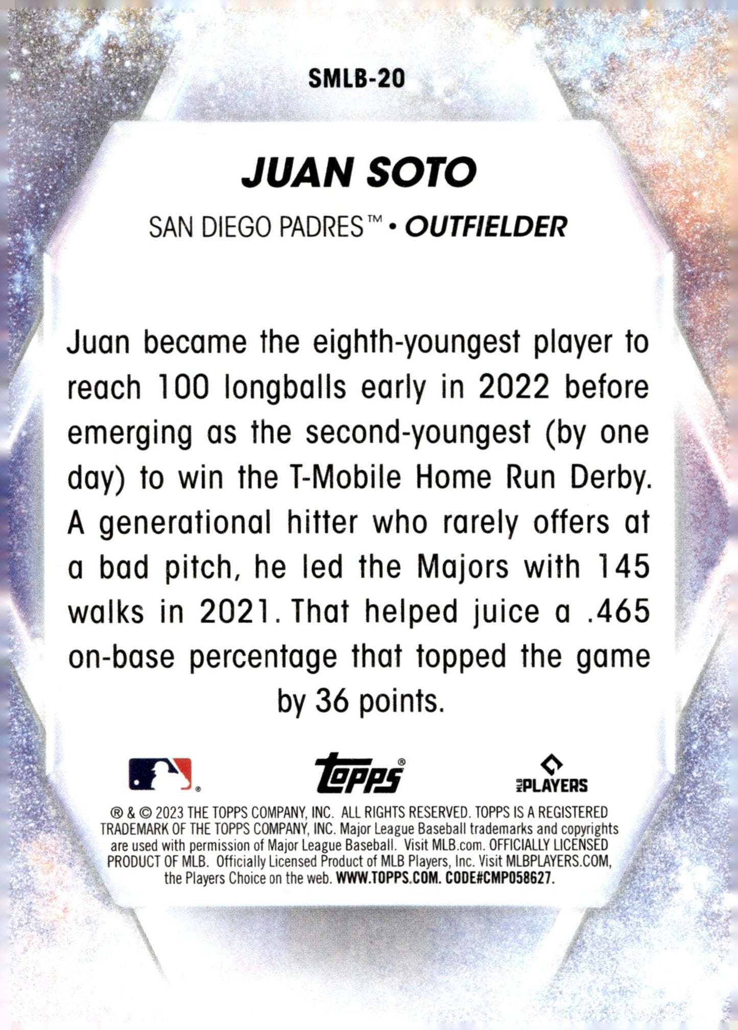Juan Soto 2023 Topps Series 1 Stars of MLB SMLB - 20 2 - Collector Store LLC