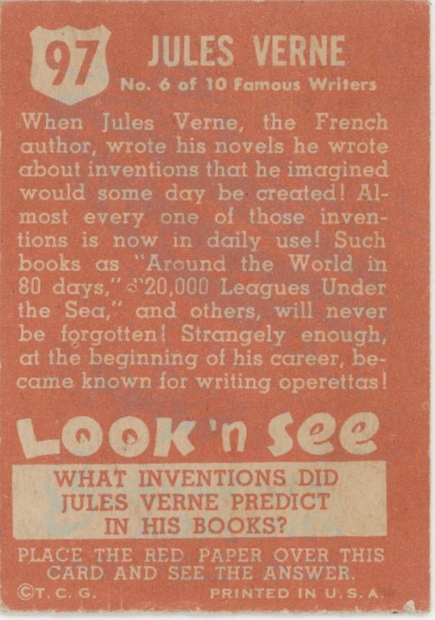 Jules Verne 1952 Topps Look 'n See #97 PR #2 - Collector Store LLC