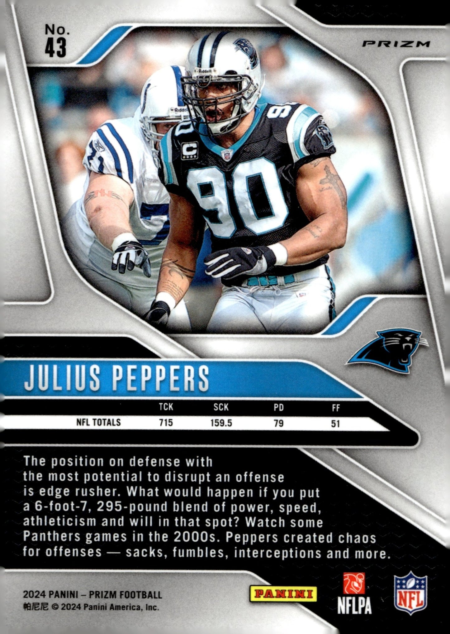 Julius Peppers 2024 Panini Prizm Silver Prizm #43 - Collector Store LLC