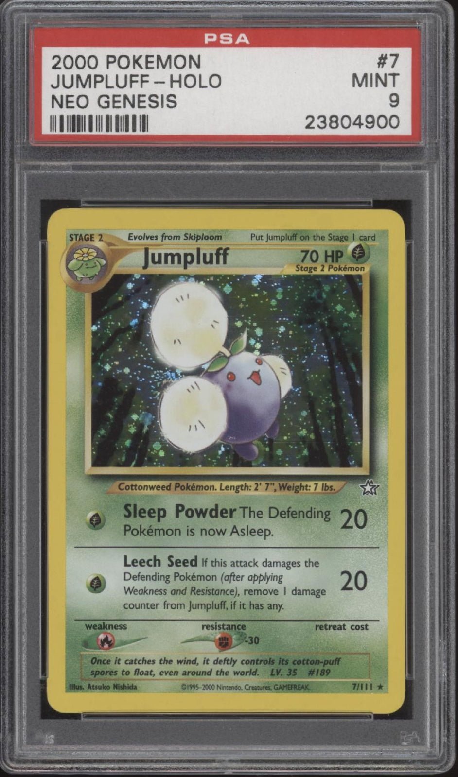 Jumpluff Pokemon Neo Genesis Holo 7 PSA 9 - Collector Store LLC