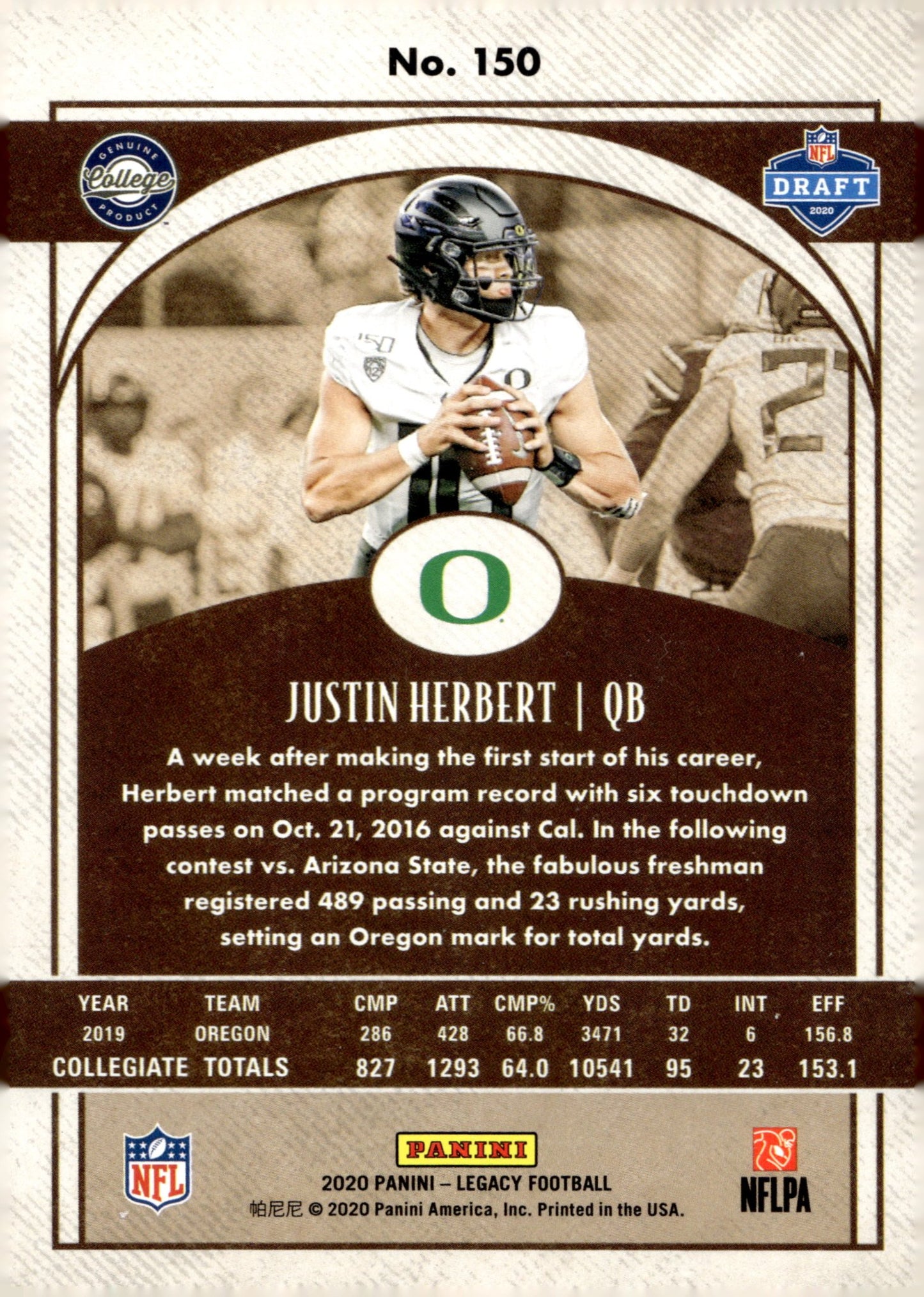 Justin Herbert 2020 Panini Legacy RC #150 #2 - Collector Store LLC
