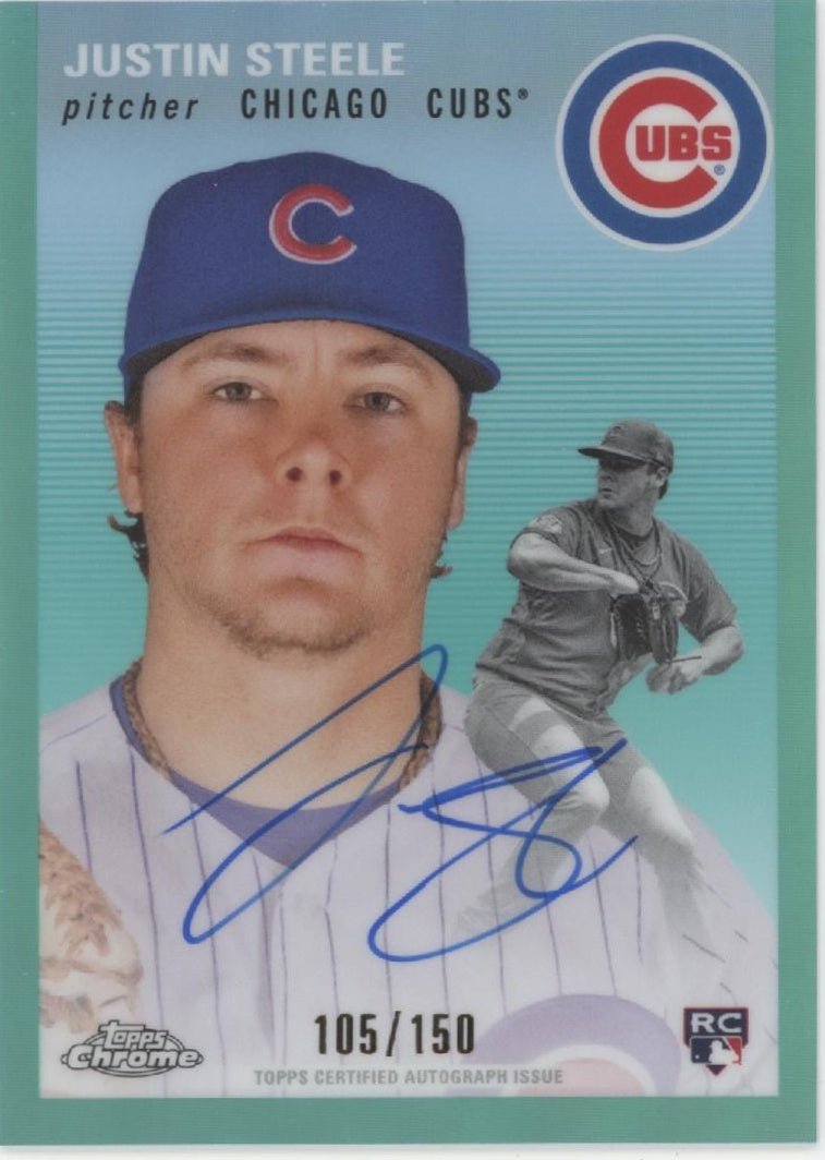 Justin Steele 2023 Topps Chrome Platinum Aqua Refractor RC Auto 105/150 CPA - JST - Collector Store LLC