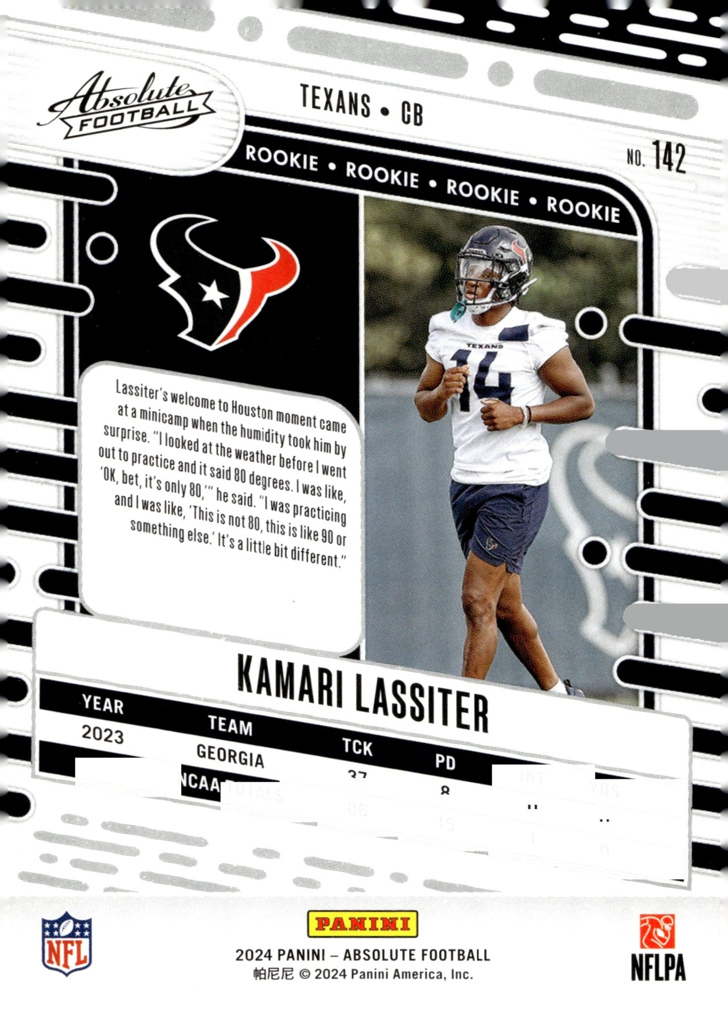 Kamari Lassiter 2024 Panini Absolute RC #142 - Collector Store LLC