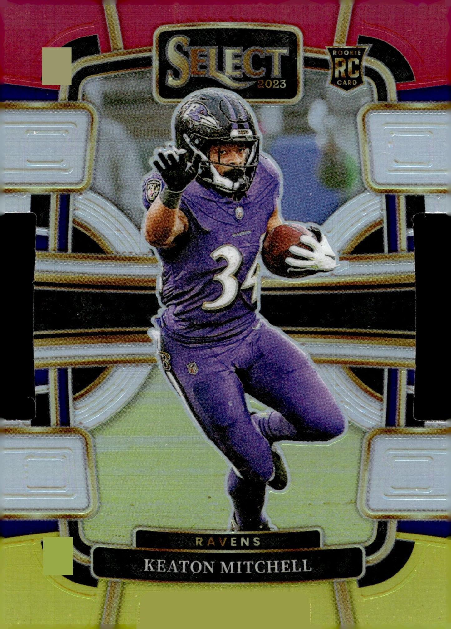 Keaton Mitchell 2023 Panini Select Die - Cut Tri Color Prizm RC #10 - Collector Store LLC