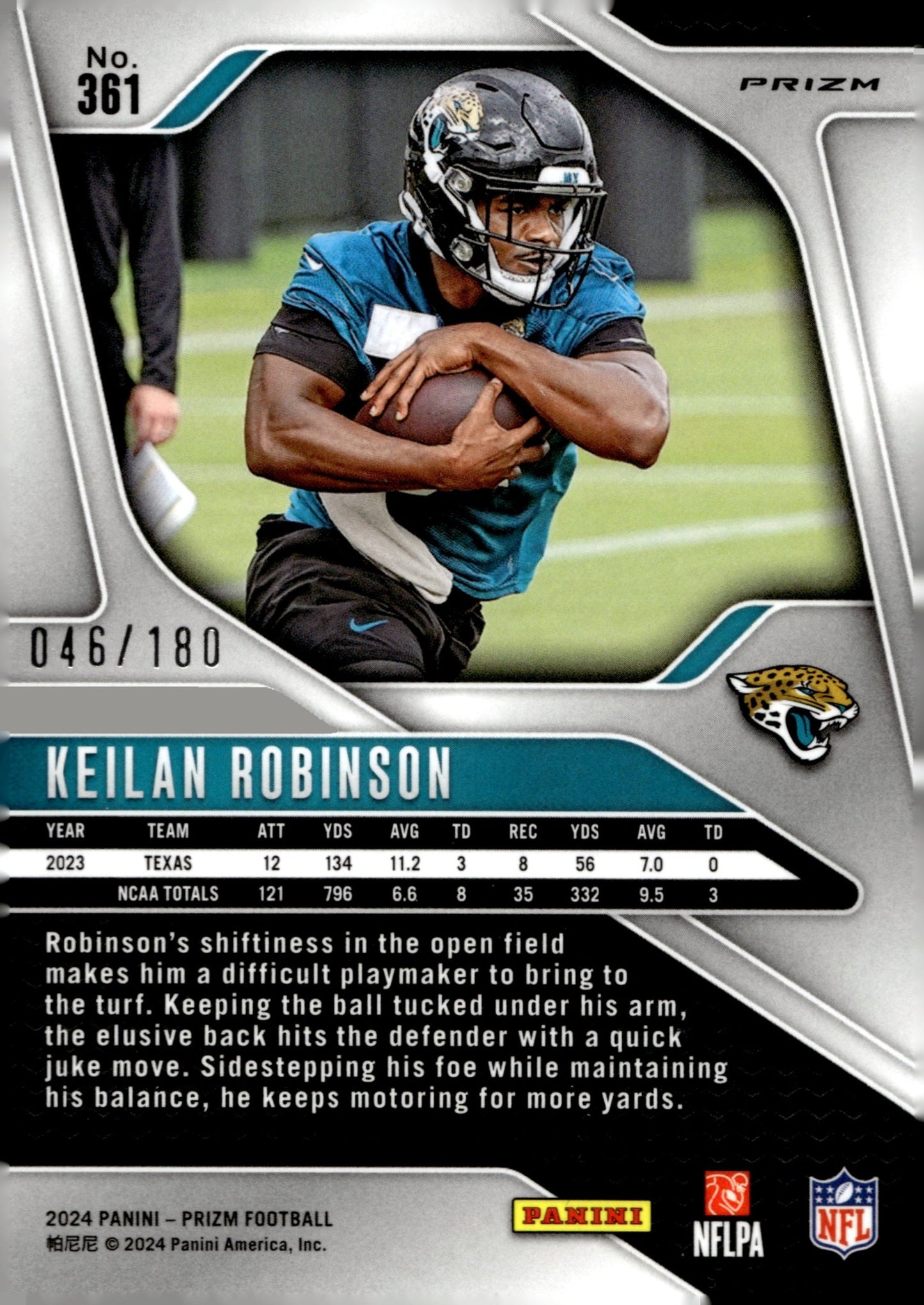Keilan Robinson 2024 Panini Prizm Green Hyper Prizm 046/180 #361 - Collector Store LLC