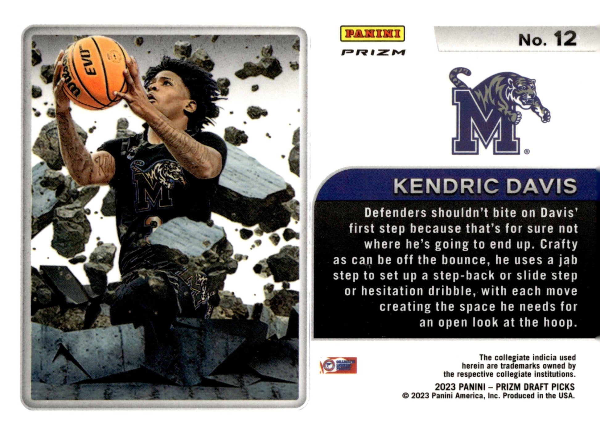 Kendric Davis 2023 Panini Prizm Draft Picks Prizm Break Red Ice Prizm RC #12 - Collector Store LLC
