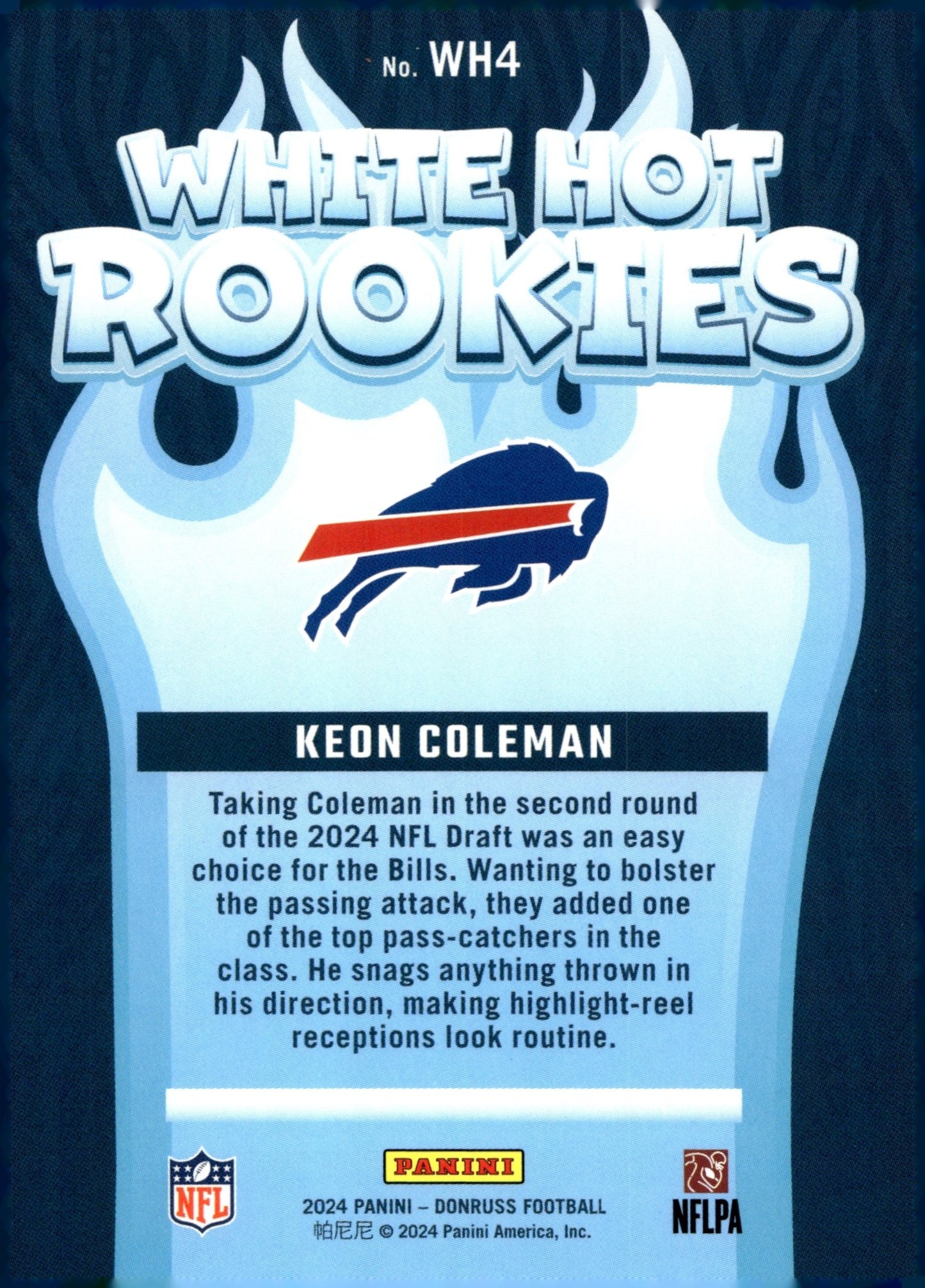 Keon Coleman 2024 Panini Donruss White Hot Rookies RC #WH4 - Collector Store LLC