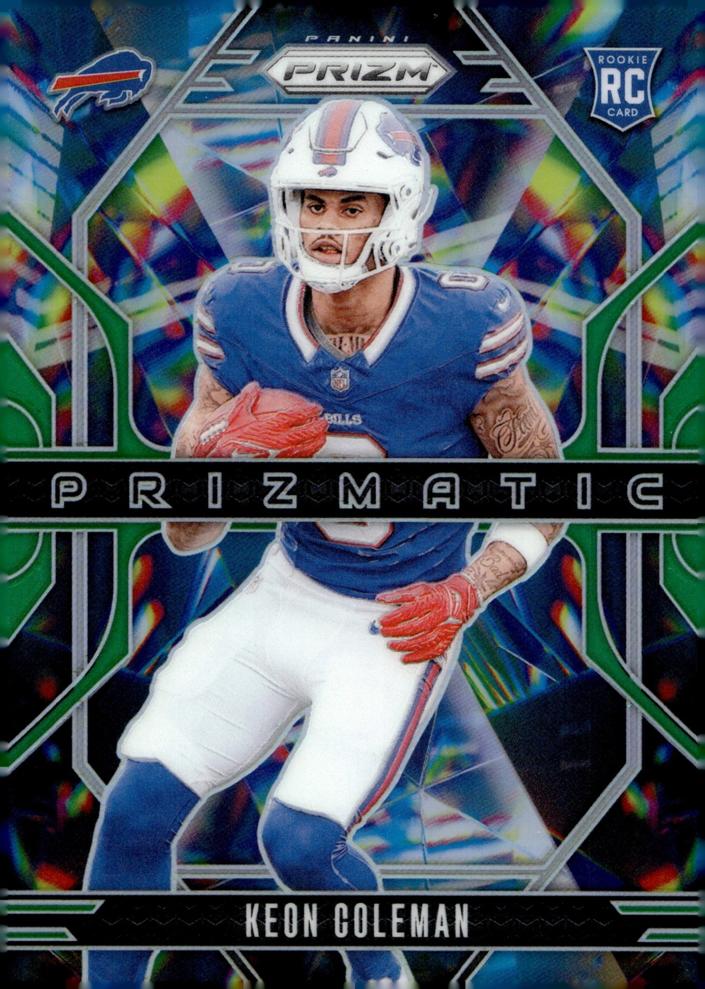 Keon Coleman 2024 Panini Prizm Prizmatic Green Prizm RC #15 #1 - Collector Store LLC