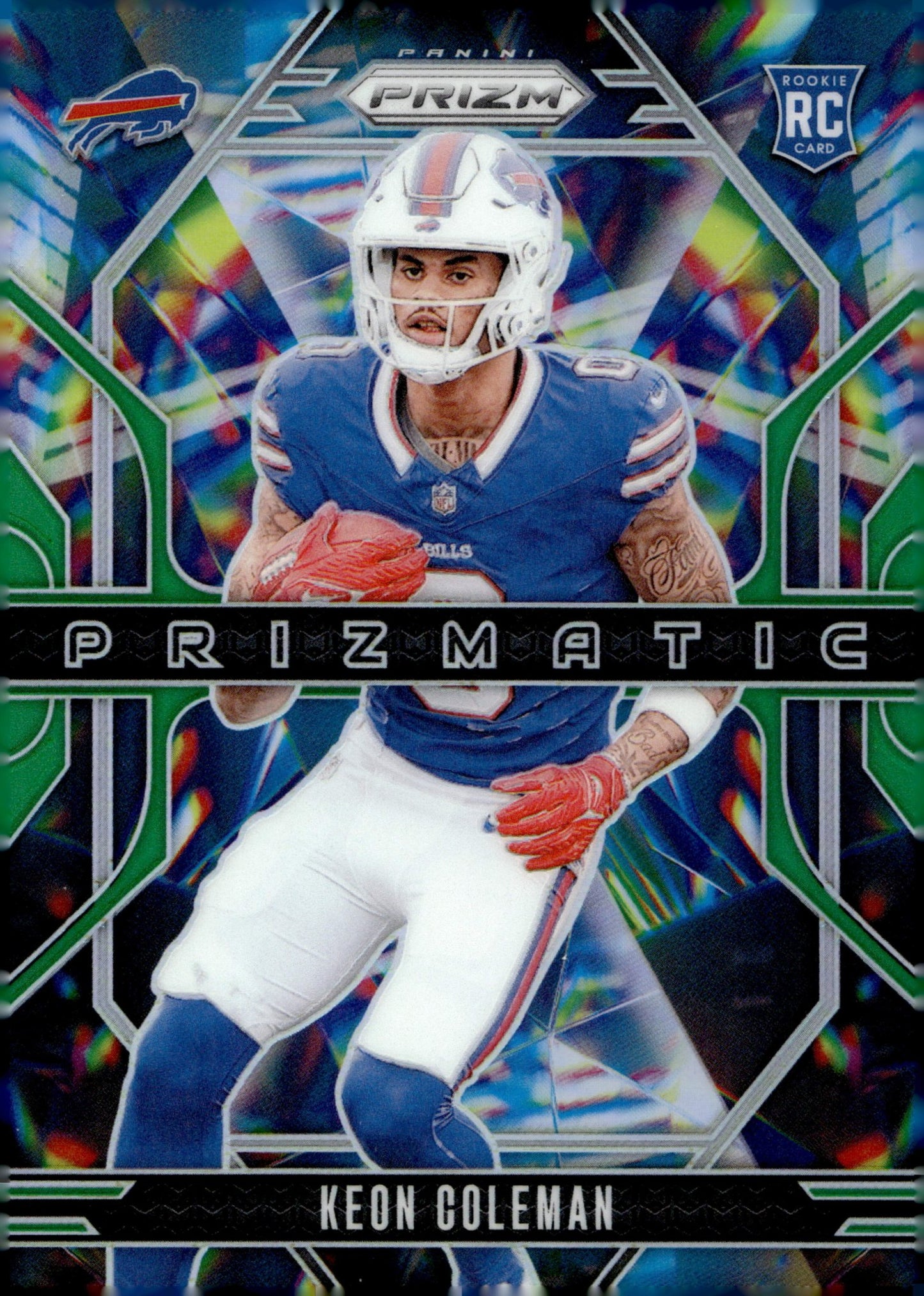 Keon Coleman 2024 Panini Prizm Prizmatic Green Prizm RC #15 #2 - Collector Store LLC