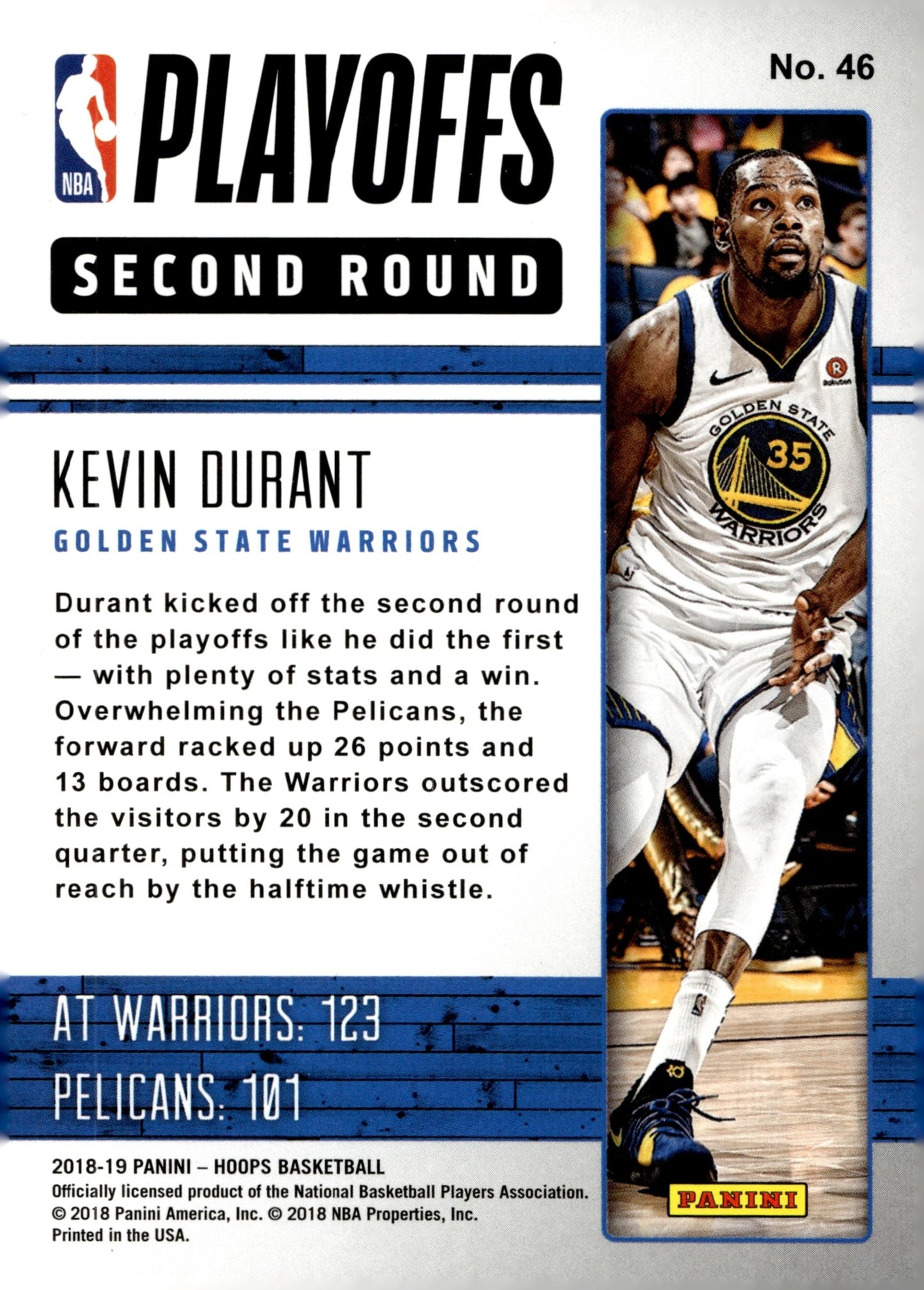 Kevin Durant 2018 - 19 Panini Hoops Road to the Finals 714/999 #46 - Collector Store LLC
