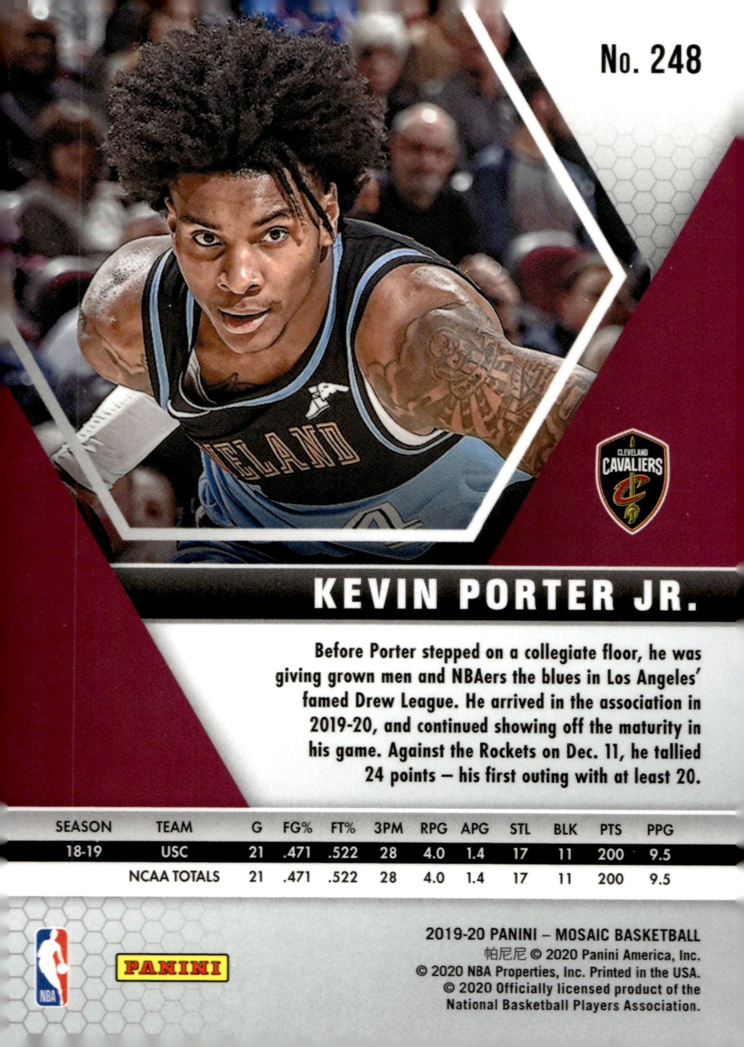 Kevin Porter Jr. 2019 - 20 Panini Mosaic RC #248 - Collector Store LLC