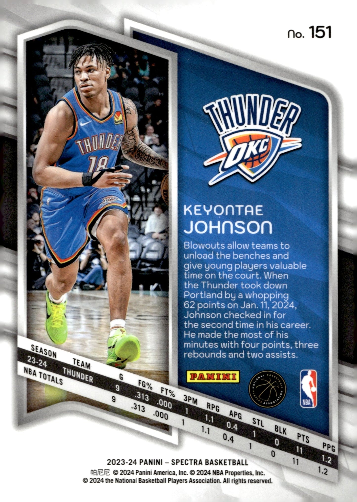 Keyontae Johnson 2023 - 24 Panini Spectra RC #151 - Collector Store LLC