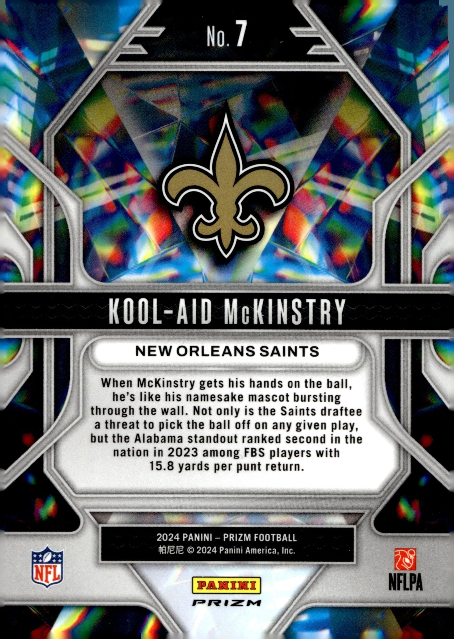 Kool - Aid McKinstry 2024 Panini Prizm Prizmatic Green Prizm RC #7 - Collector Store LLC