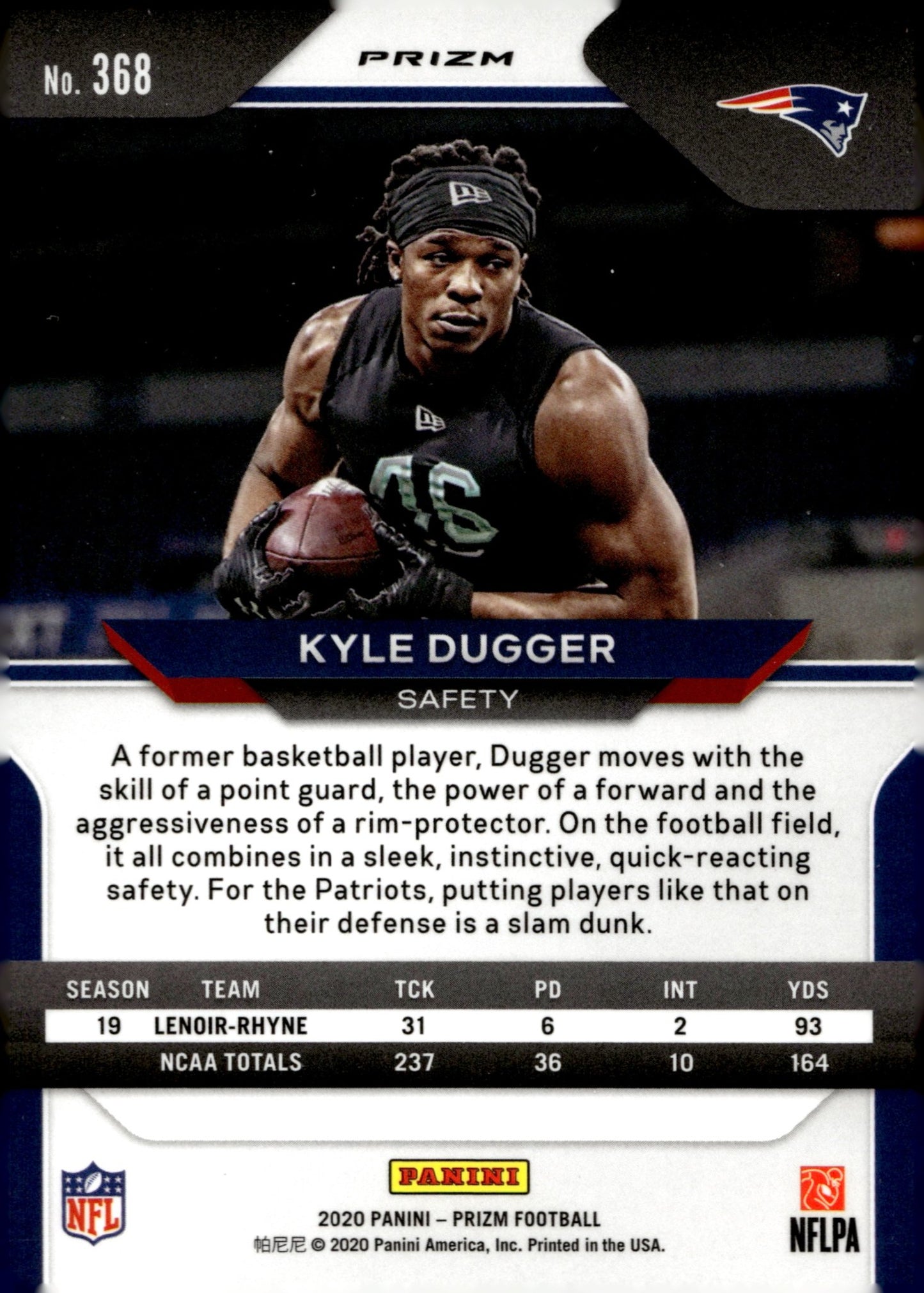 Kyle Dugger 2020 Panini Prizm Silver Prizm RC #368 - Collector Store LLC