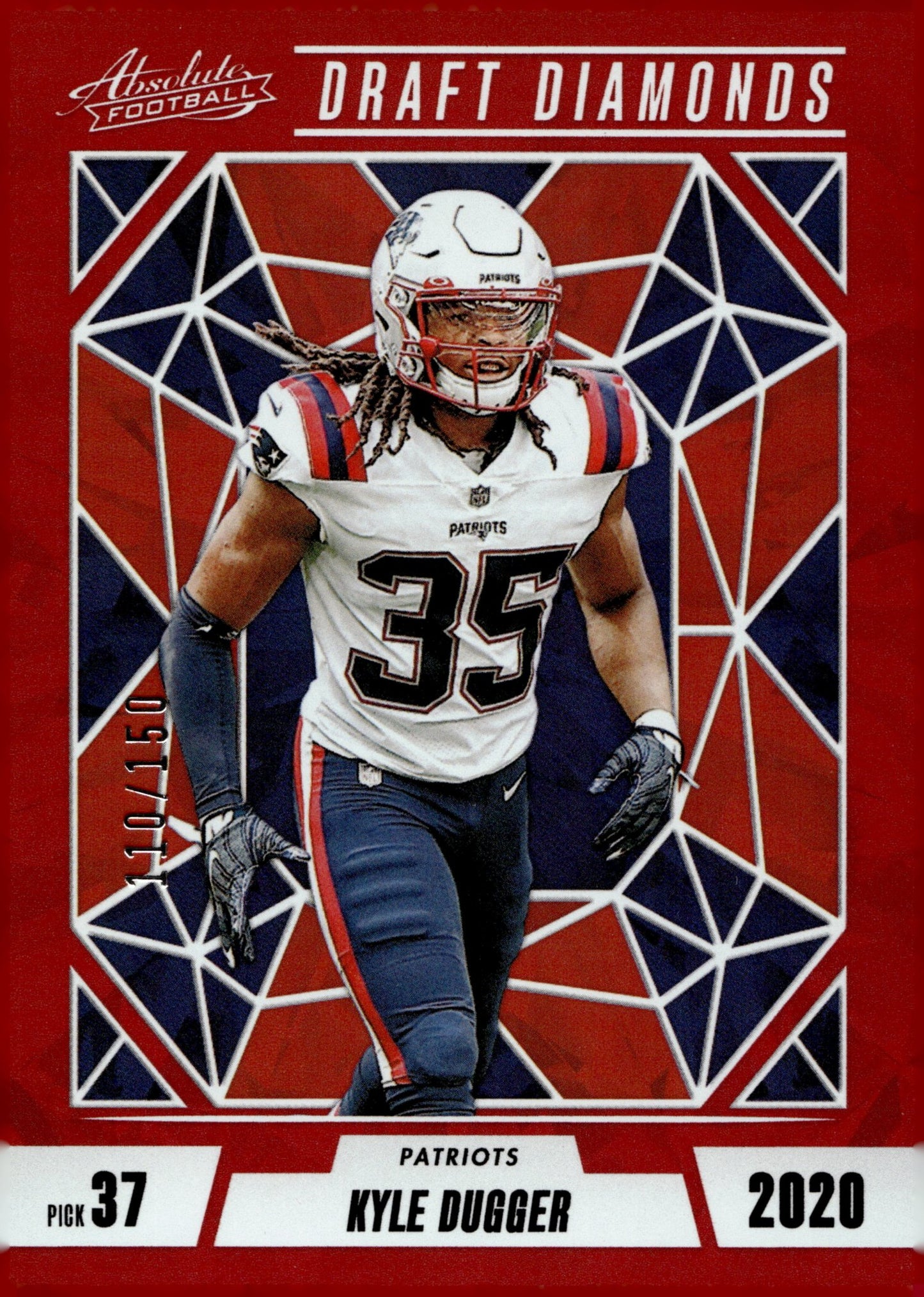 Kyle Dugger 2024 Panini Absolute Draft Diamonds Red 110/150 #DD - KDR - Collector Store LLC