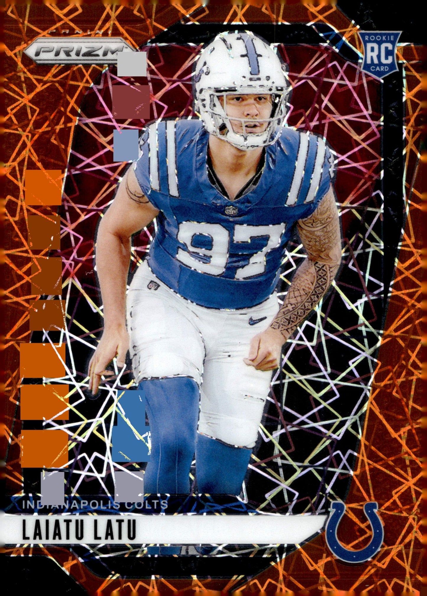 Laiatu Latu 2024 Panini Prizm Orange Lazer Prizm RC #366 - Collector Store LLC