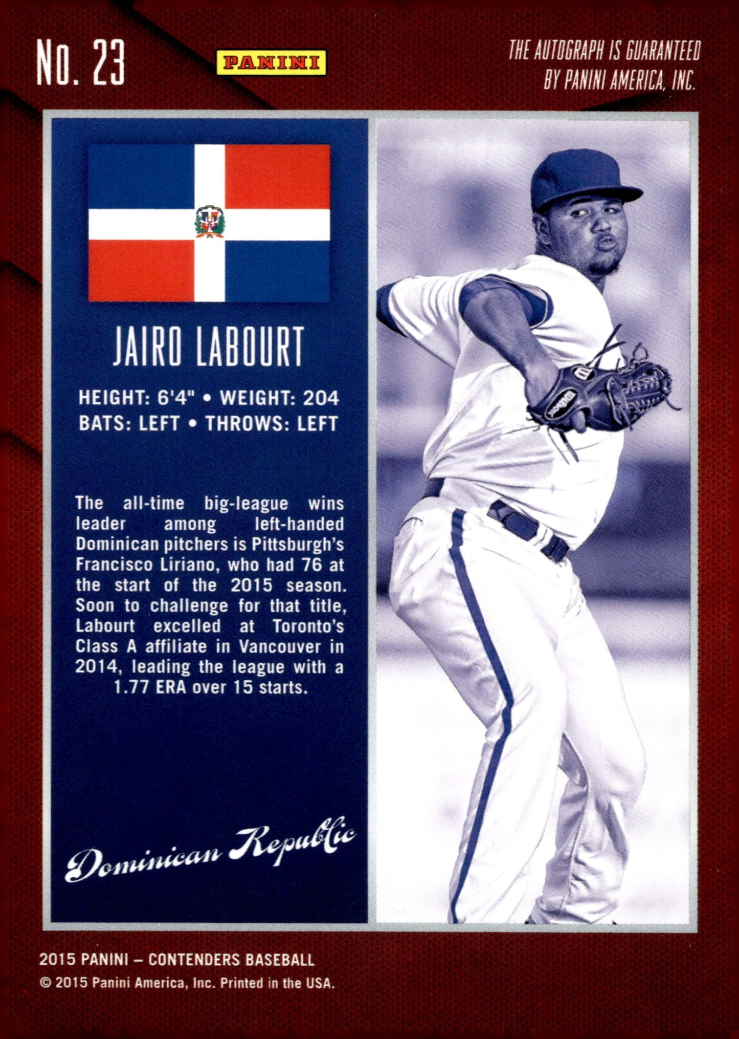 Lairo Labourt 2015 Panini Contenders Playoff Ticket International Auto 08/15 23 - Collector Store LLC