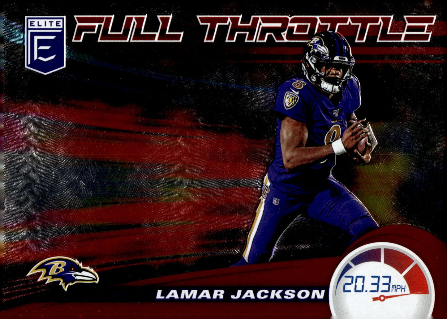 Lamar Jackson 2020 Panini Donruss Elite Full Throttle 58/99 #13 - Collector Store LLC