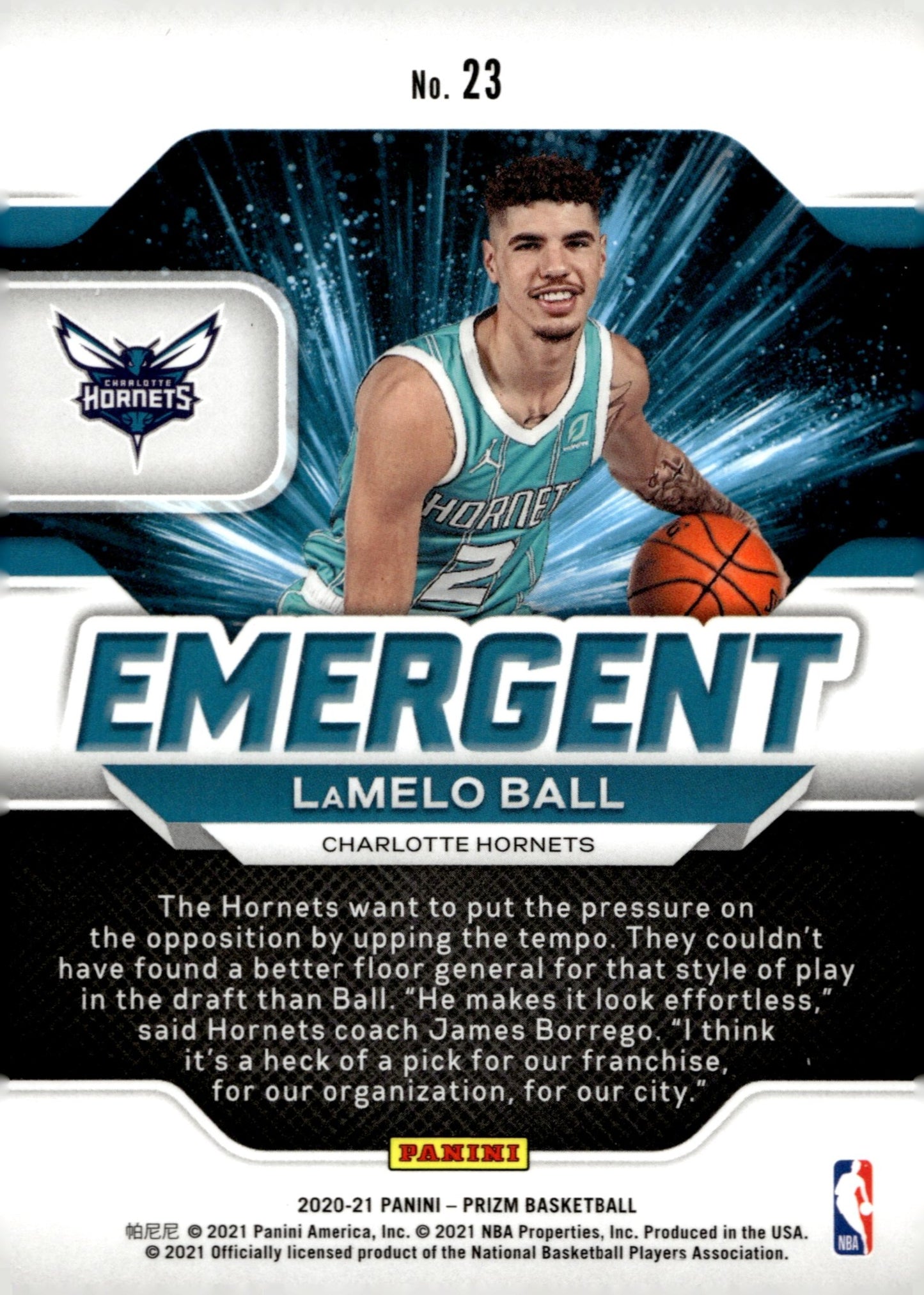 LaMelo Ball 2020 - 21 Panini Prizm Emergent RC #23 #2 - Collector Store LLC