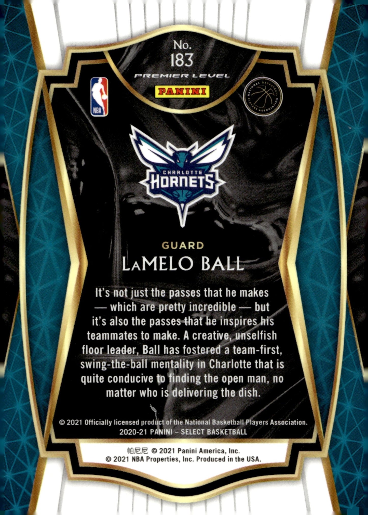 LaMelo Ball 2020 - 21 Panini Select RC #183 - Collector Store LLC