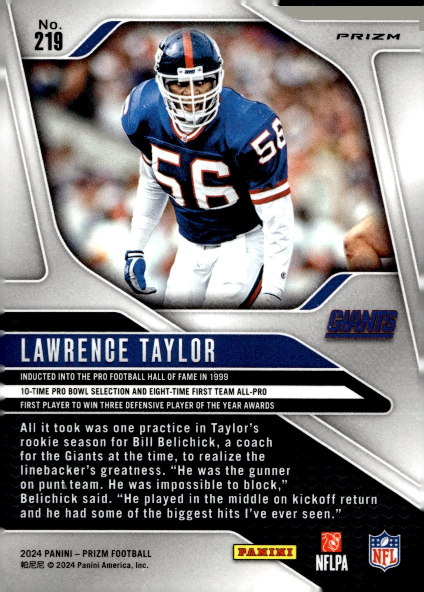 Lawrence Taylor 2024 Panini Prizm Neon Green Pulsar Prizm #219 - Collector Store LLC