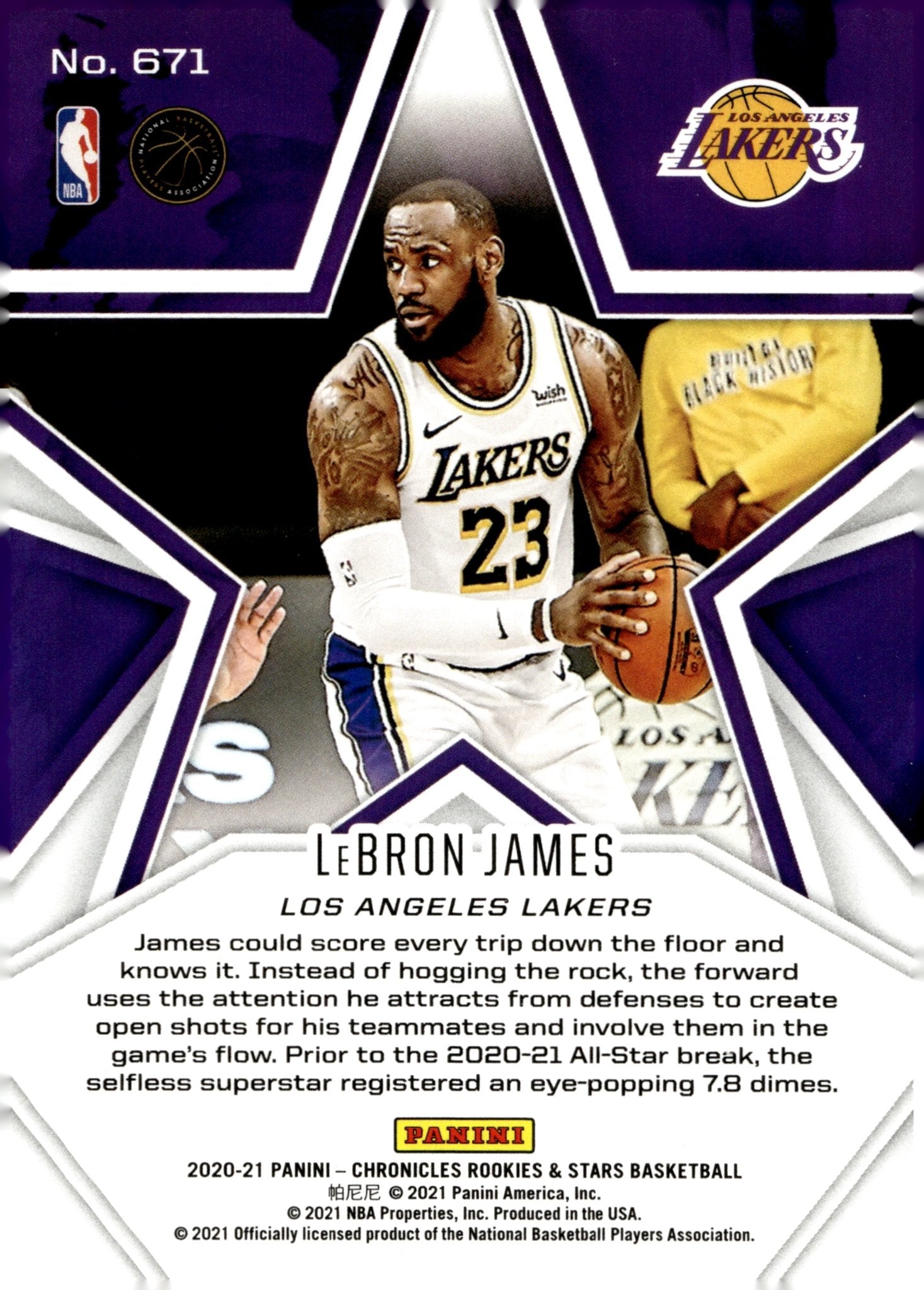 LeBron James 2020 - 21 Panini Chronicles Rookies & Stars #671 - Collector Store LLC