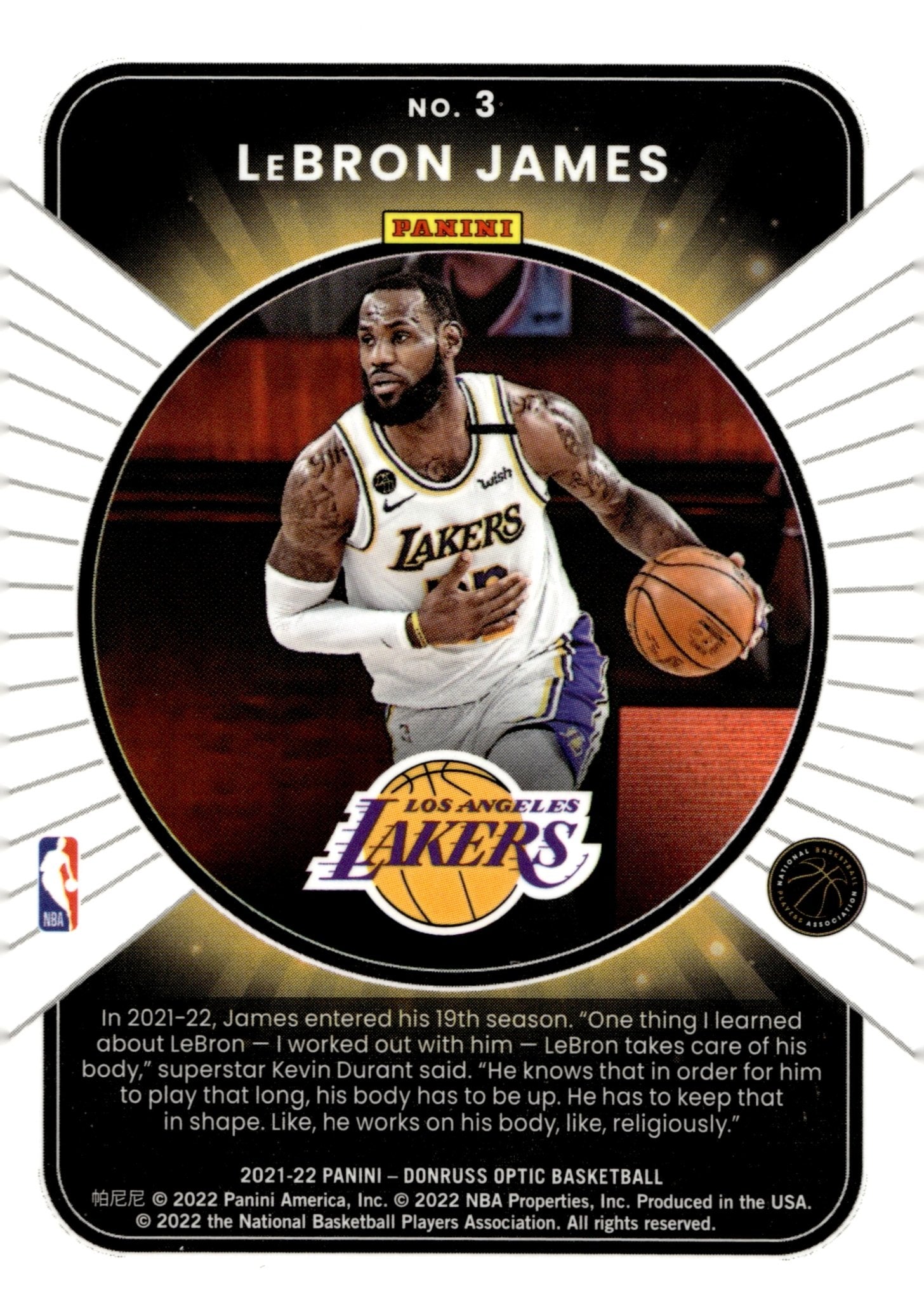 LeBron James 2021 - 22 Panini Donruss Optic Winner Stays #3 - Collector Store LLC