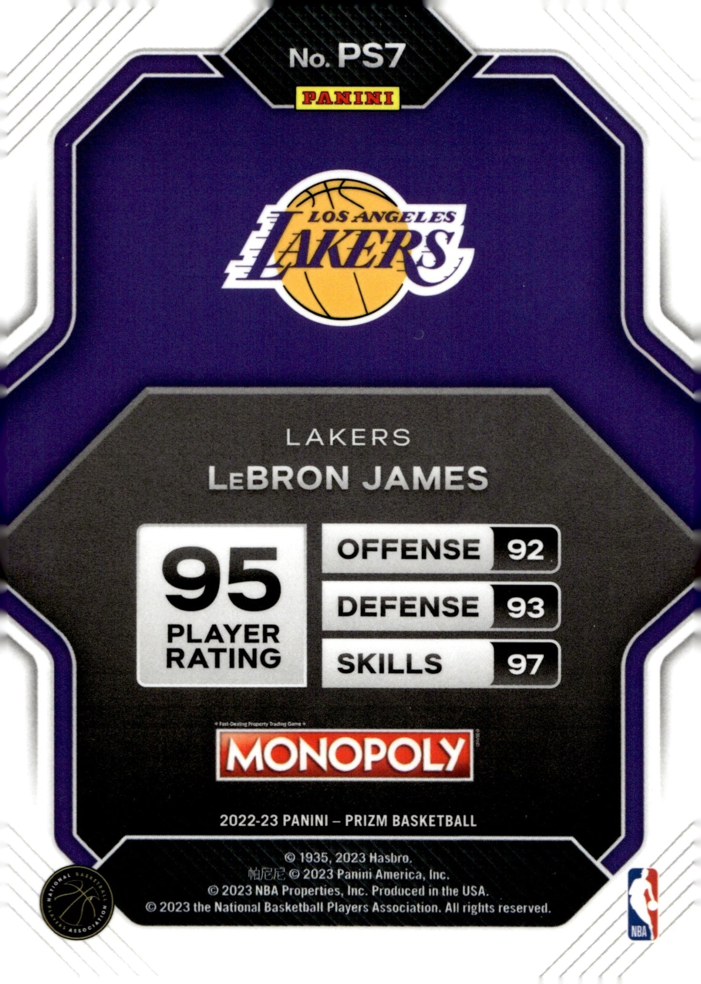 LeBron James 2022 - 23 Panini Prizm Monopoly #PS7 #2 - Collector Store LLC