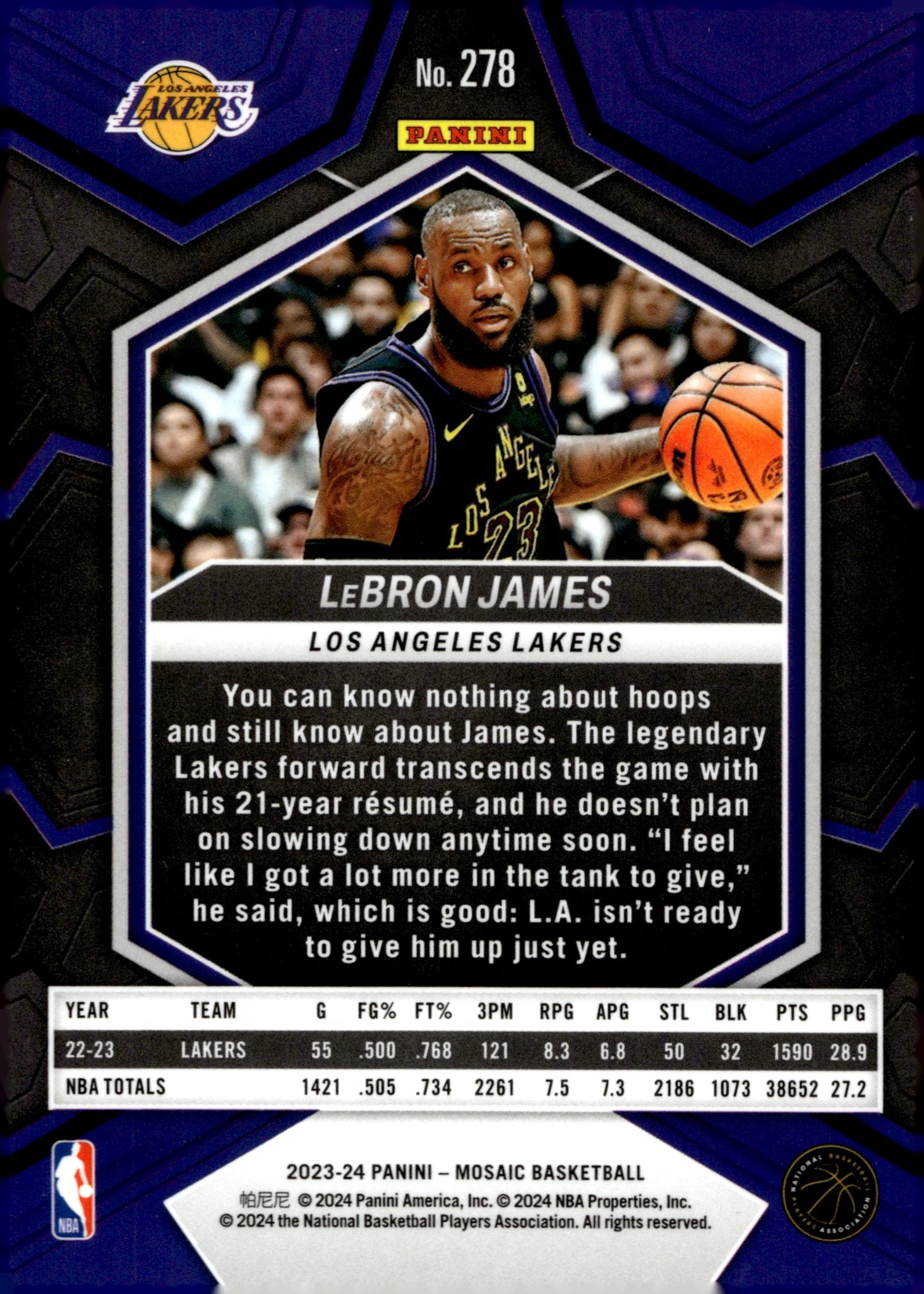 LeBron James 2023 - 24 Panini Mosaic City Edition #278 - Collector Store LLC