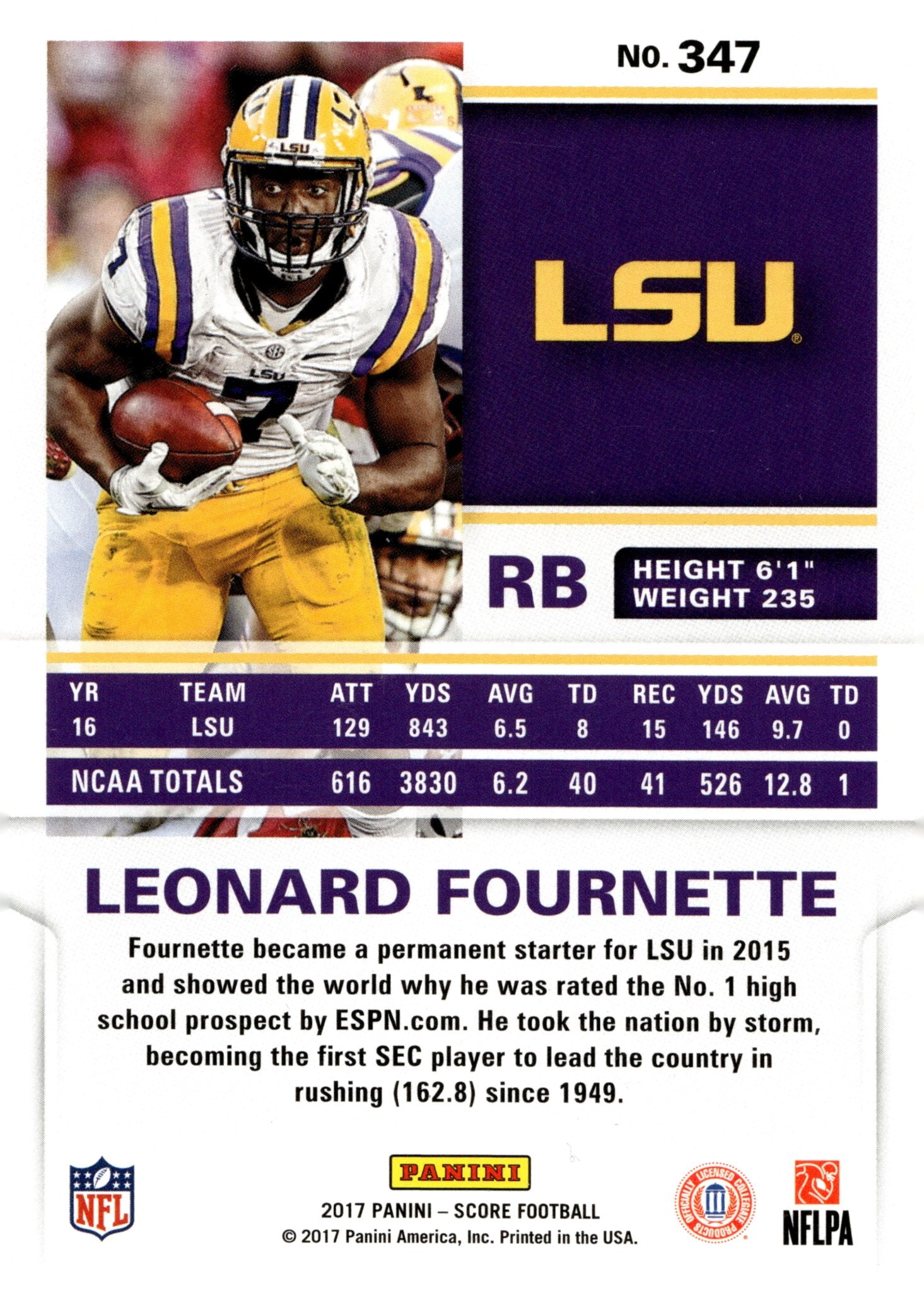 Leonard Fournette 2017 Panini Score RC #347 - Collector Store LLC