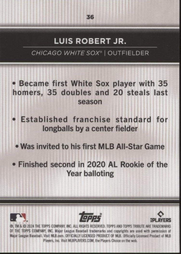 Luis Robert Jr. 2024 Topps Tribute #36 - Collector Store LLC