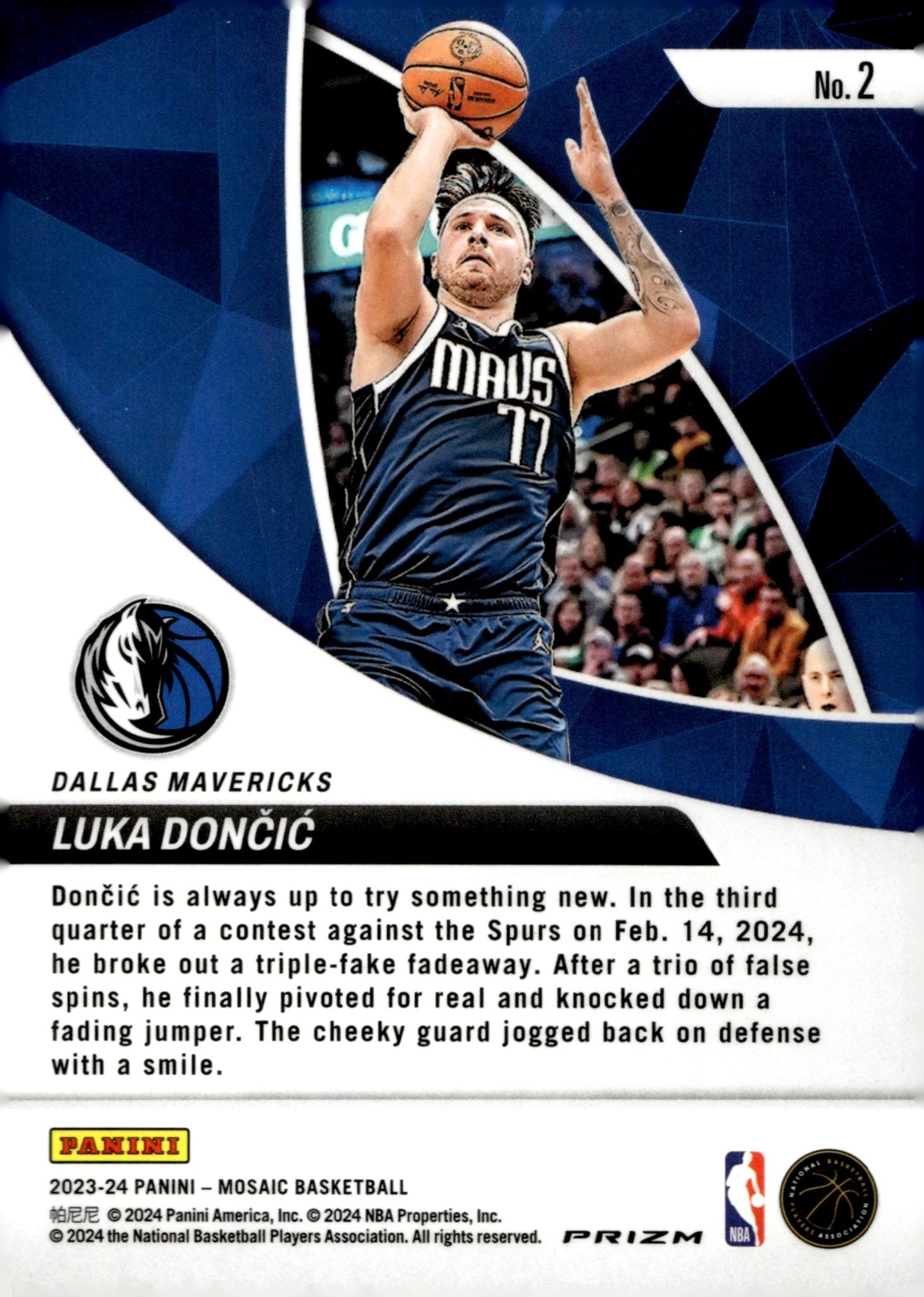 Luka Doncic 2023 - 24 Panini Mosaic Elevate Green Prizm #2 - Collector Store LLC