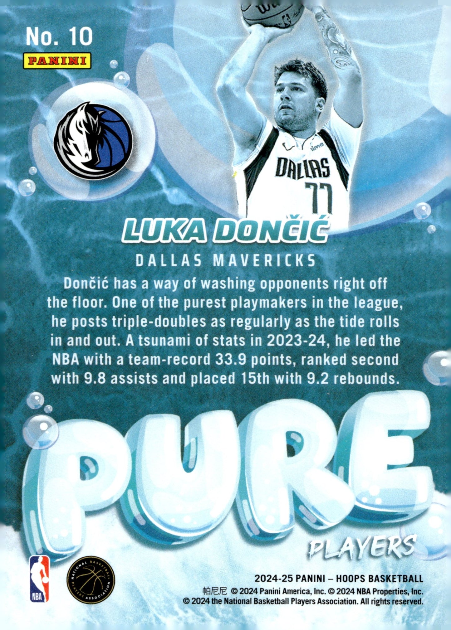 Luka Doncic 2024 - 25 Panini Hoops Pure Players #10 - Collector Store LLC