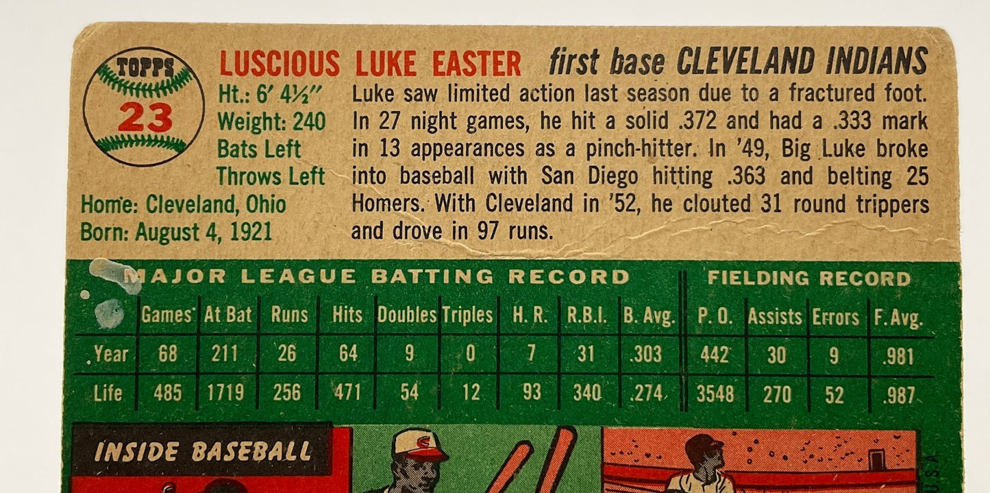 Luke Easter 1954 Topps #23 Cleveland Indians GD - Collector Store LLC