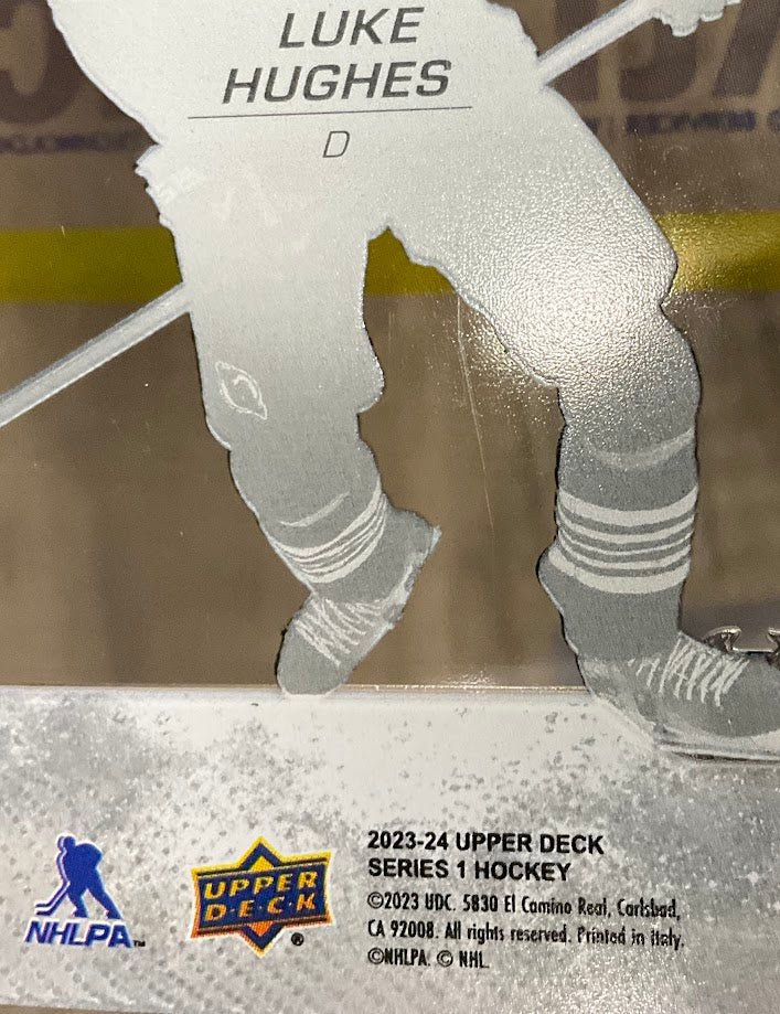 Luke Hughes 2023 - 24 Upper Deck Series 1 Young Guns Clear RC #248 - Collector Store LLC