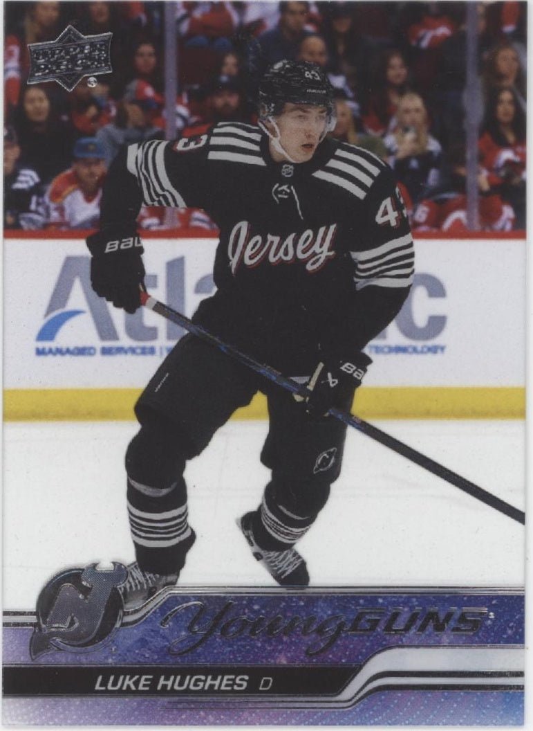 Luke Hughes 2023 - 24 Upper Deck Series 1 Young Guns Clear RC #248 - Collector Store LLC