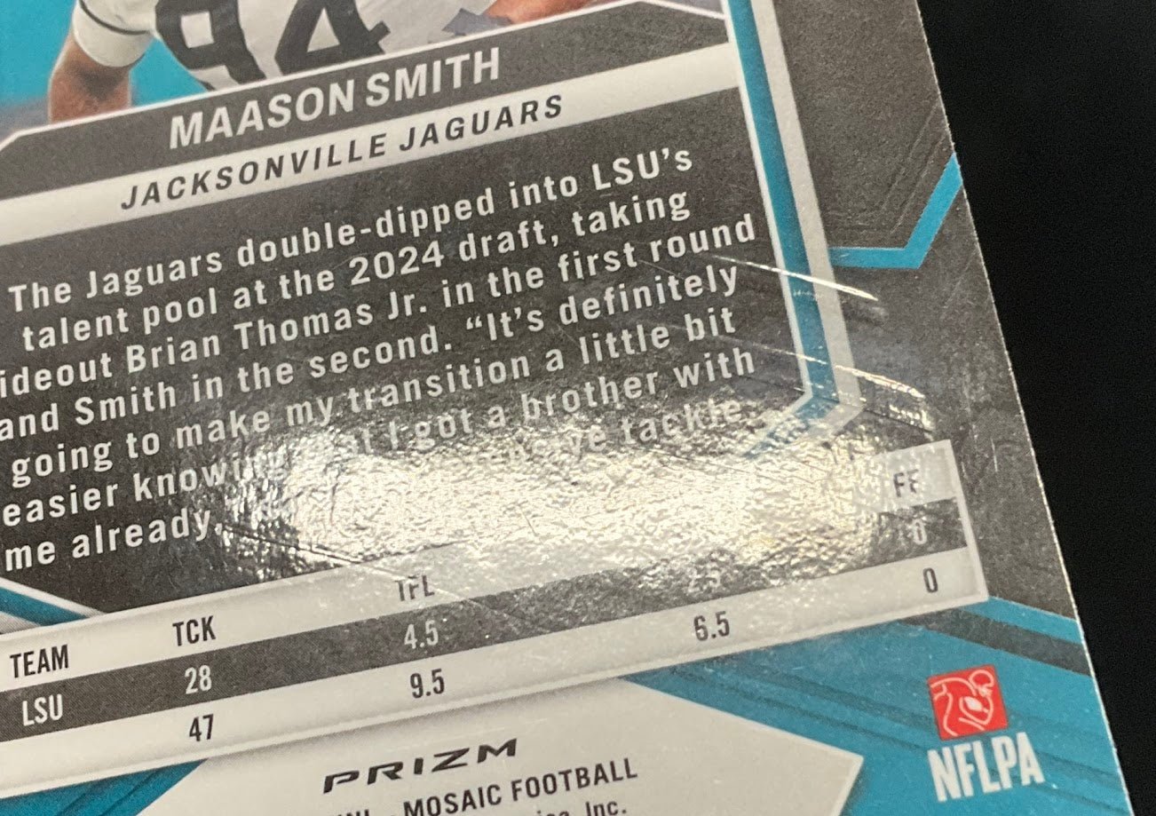 Maason Smith 2024 Panini Mosaic Genesis Prizm RC #347 - Collector Store LLC