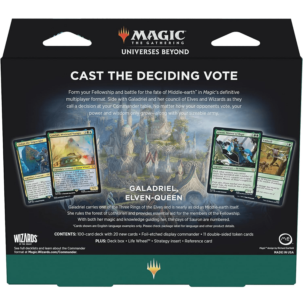 Magic the Gathering: Lord of the Rings Tales of Middle - earth Commander Deck Elven Council - Collector Store LLC