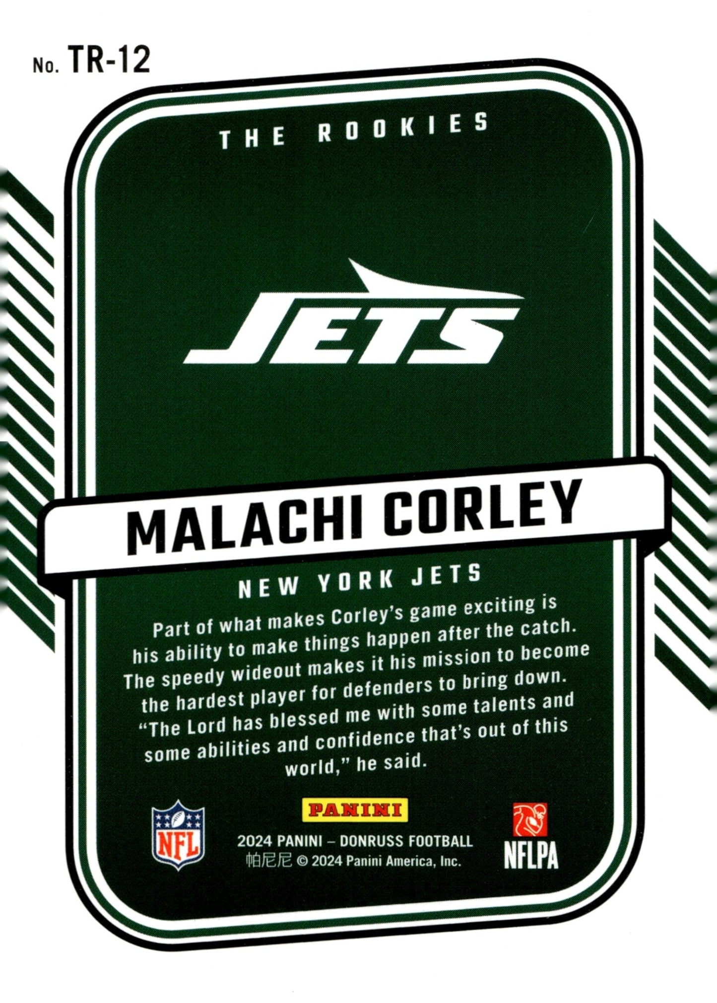 Malachi Corley 2024 Panini Donruss The Rookies #TR - 12 - Collector Store LLC