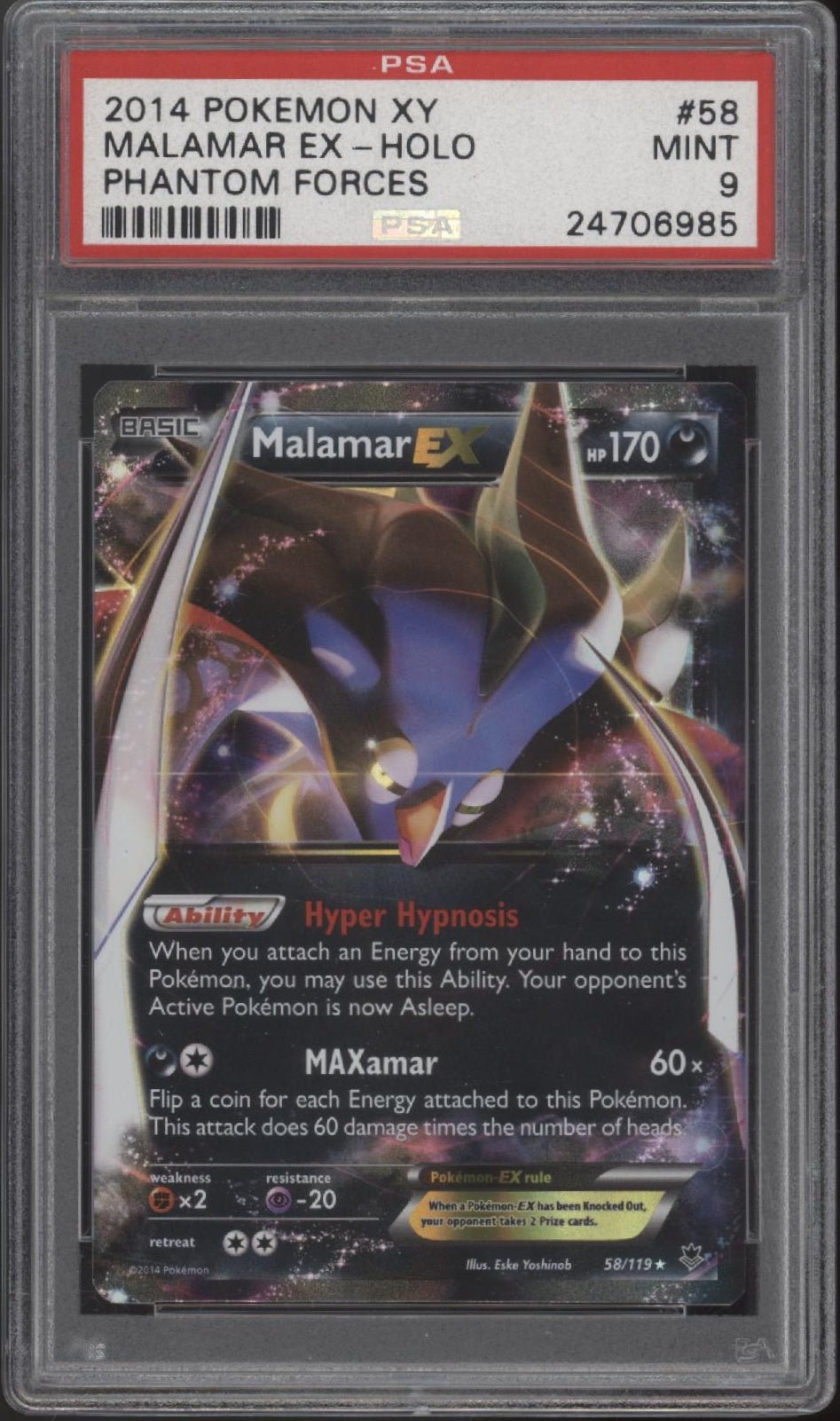 Malamar ex Pokemon Phantom Forces Holo 58 PSA 9 - Collector Store LLC