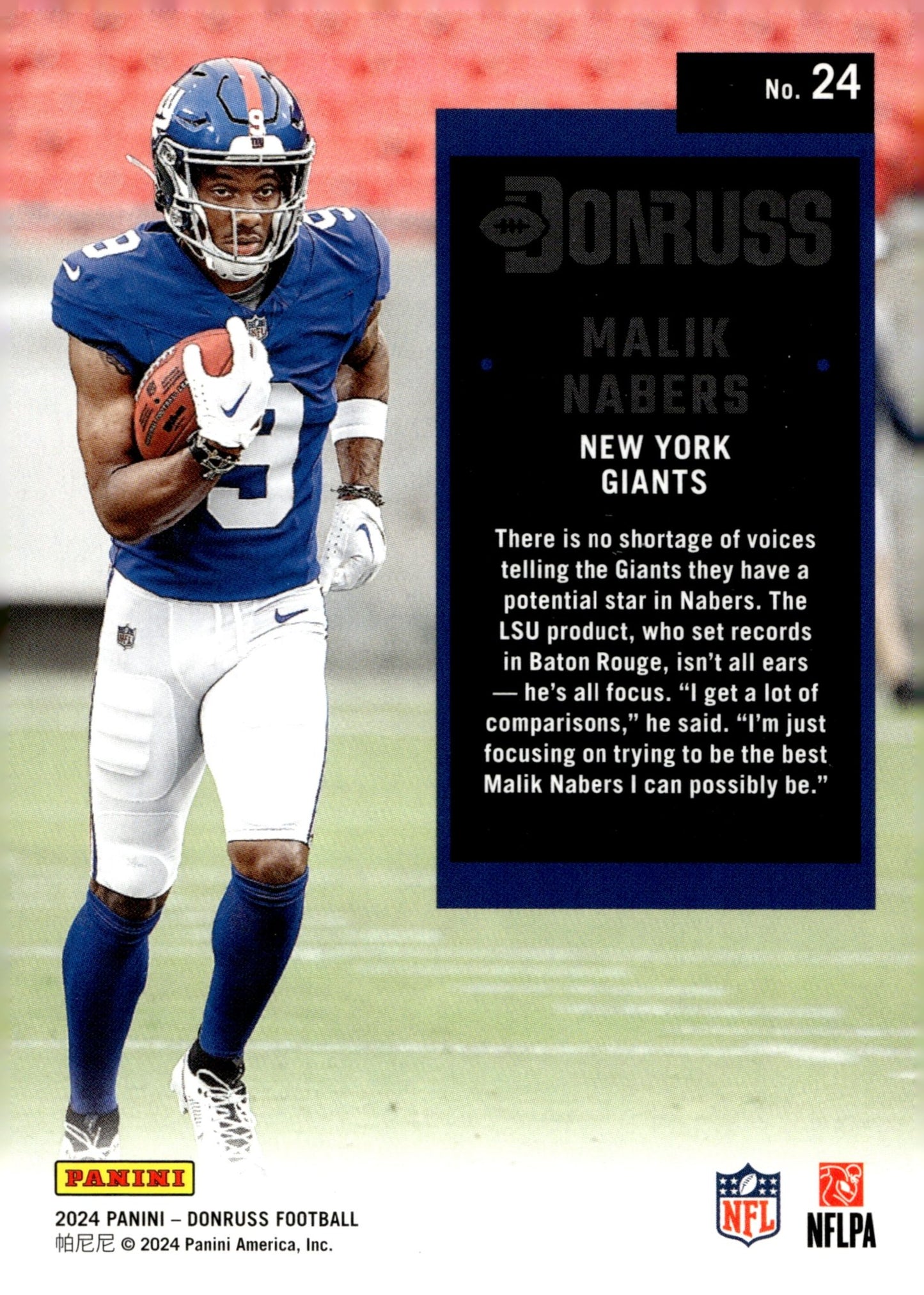 Malik Nabers 2024 Panini Donruss RC #24 - Collector Store LLC