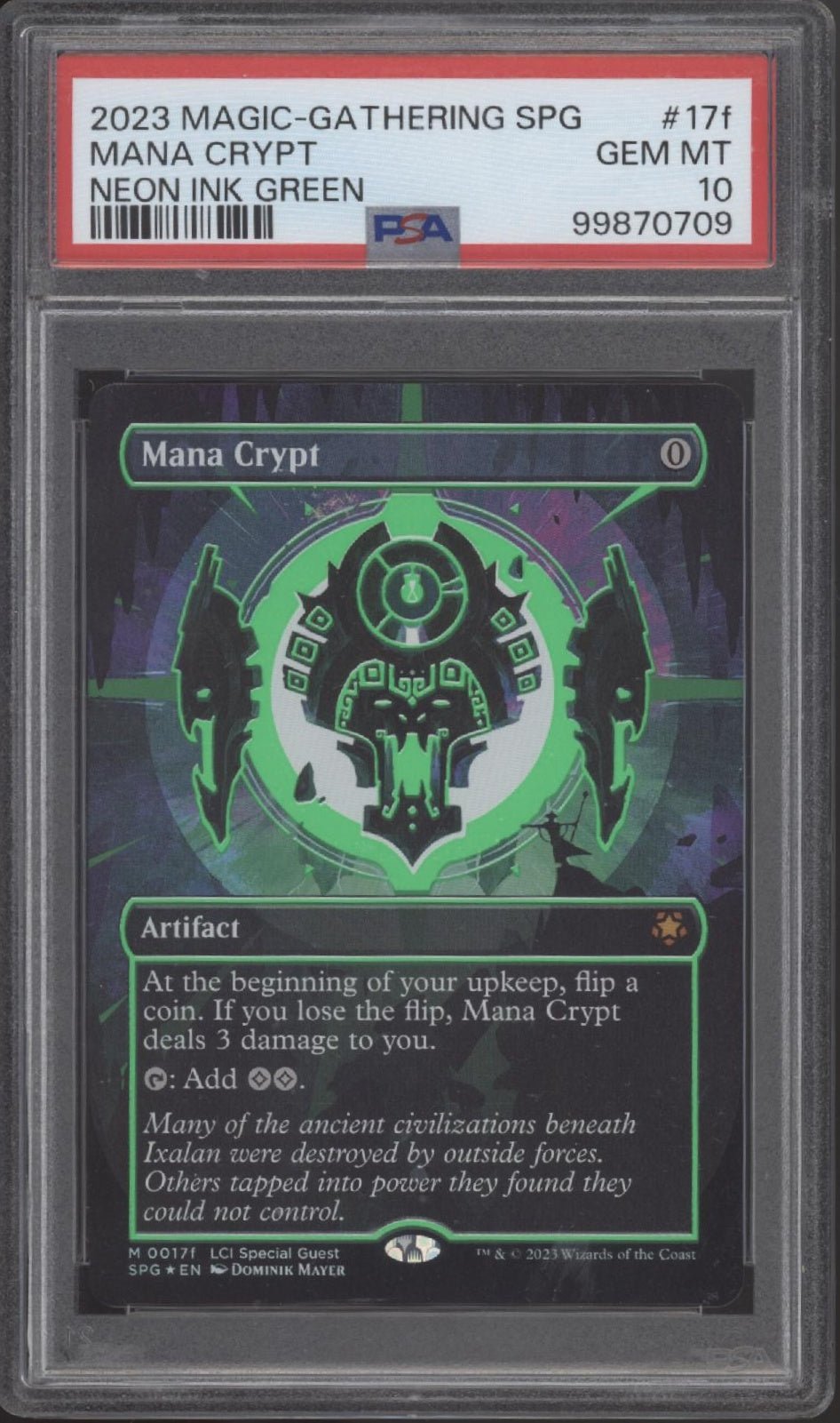 Mana Crypt Magic the Gathering Special Guests Neon Ink Green 171 PSA 10 - Collector Store LLC