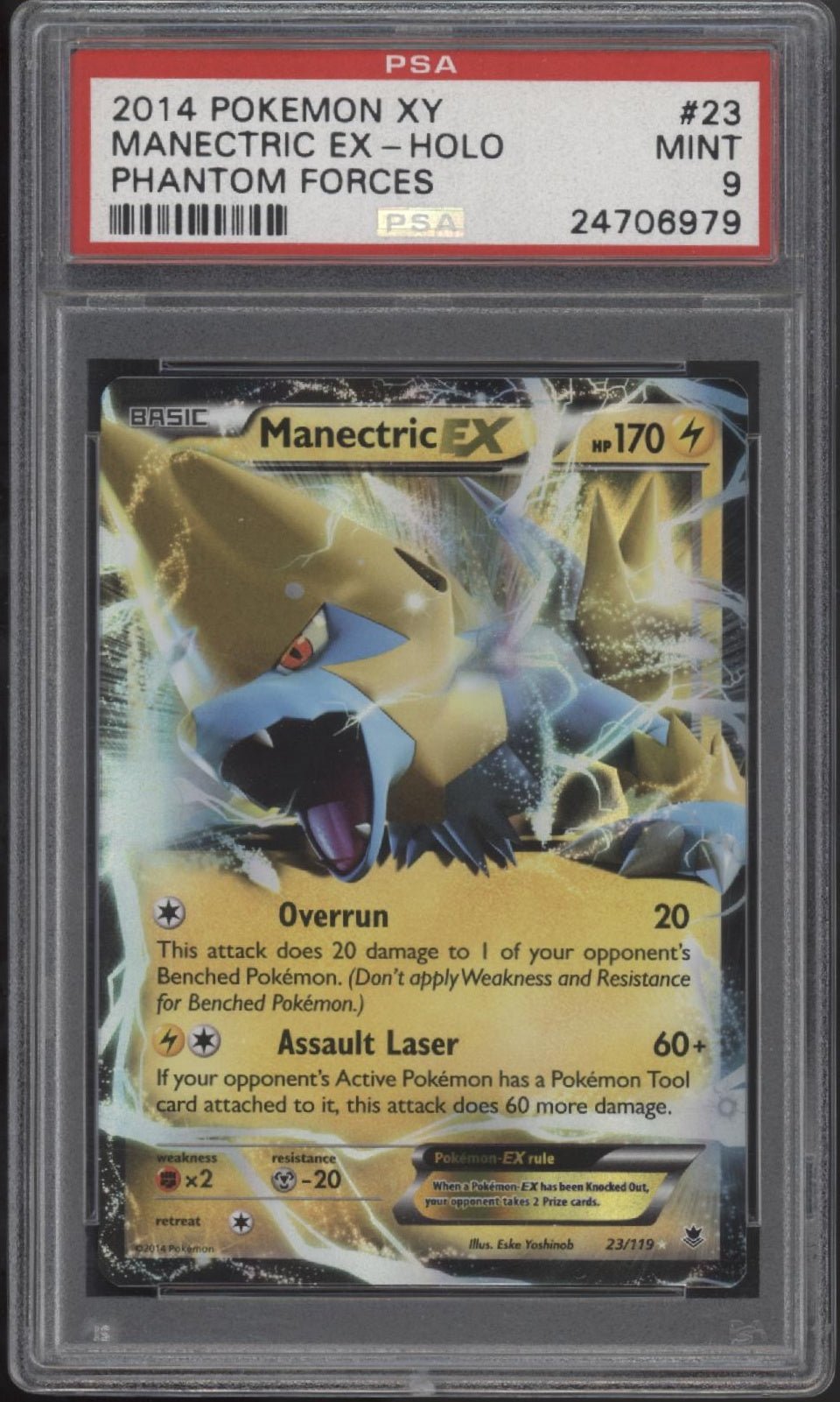 Manectric ex Pokemon Phantom Forces Holo 23 PSA 9 - Collector Store LLC