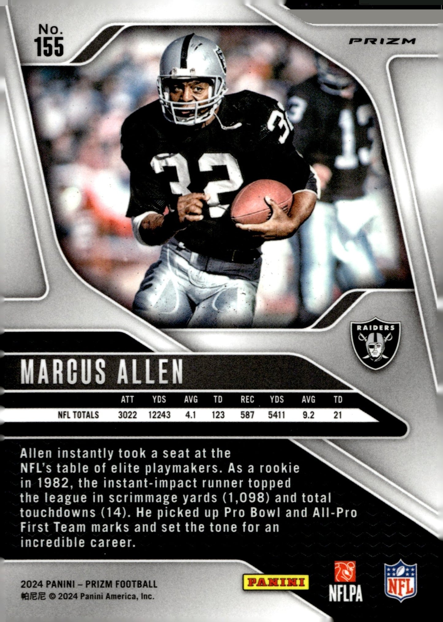 Marcus Allen 2024 Panini Prizm Red White & Blue Prizm #155 - Collector Store LLC