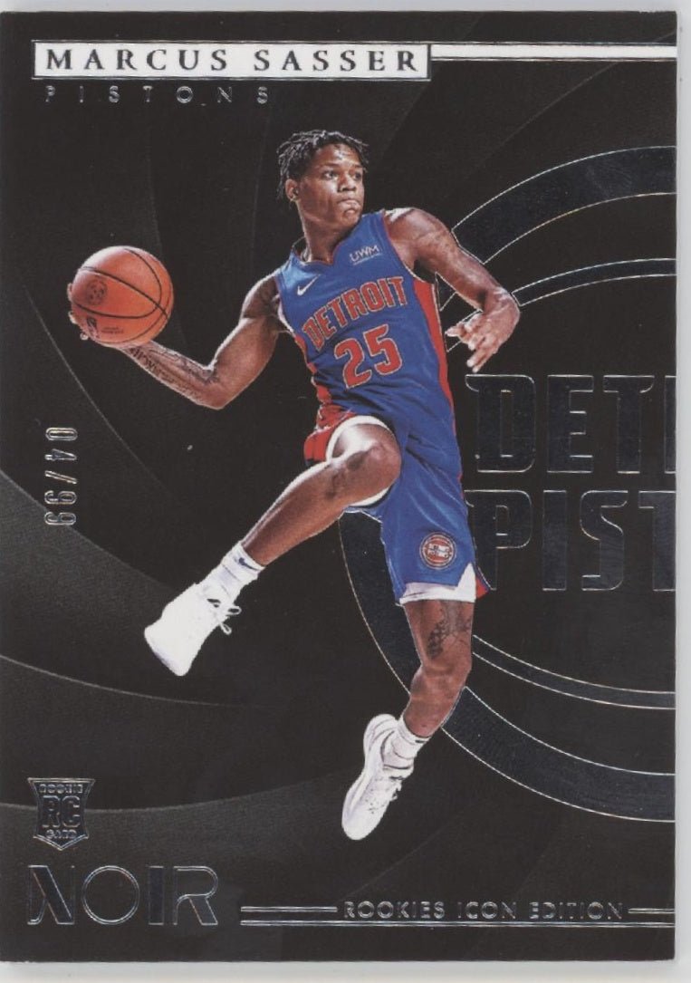 Marcus Sasser 2023 - 24 Panini Noir Rookies Icon Edition RC 04/99 #171 - Collector Store LLC