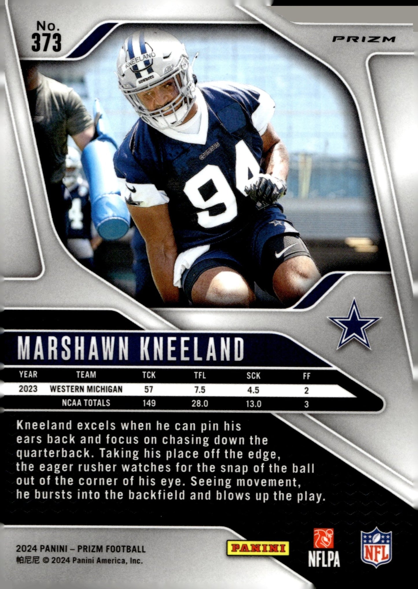 Marshawn Kneeland 2024 Panini Prizm Red White & Blue Prizm RC #373 - Collector Store LLC