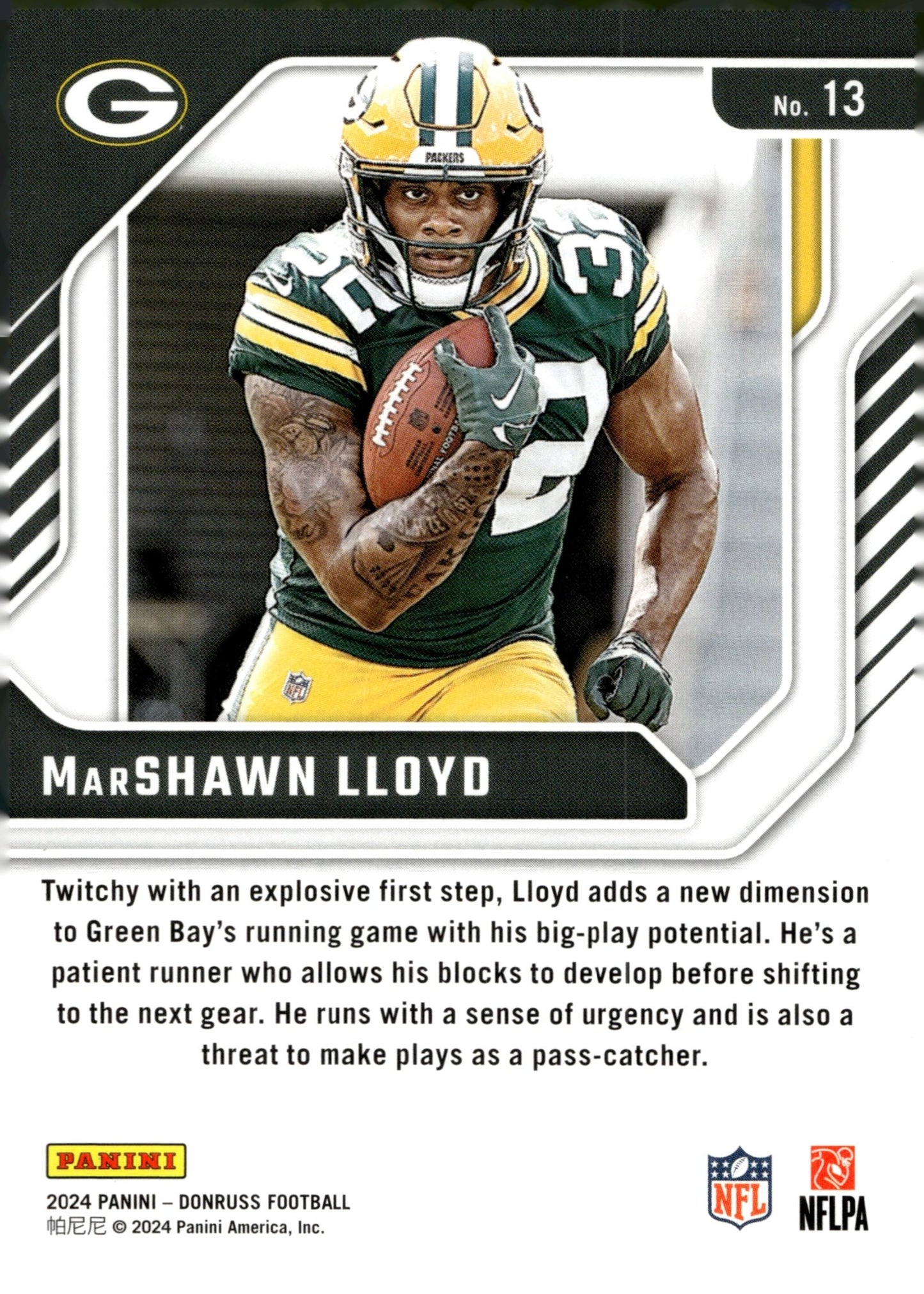 MarShawn Lloyd 2024 Panini Donruss Elite Series Rookies RC #13 - Collector Store LLC