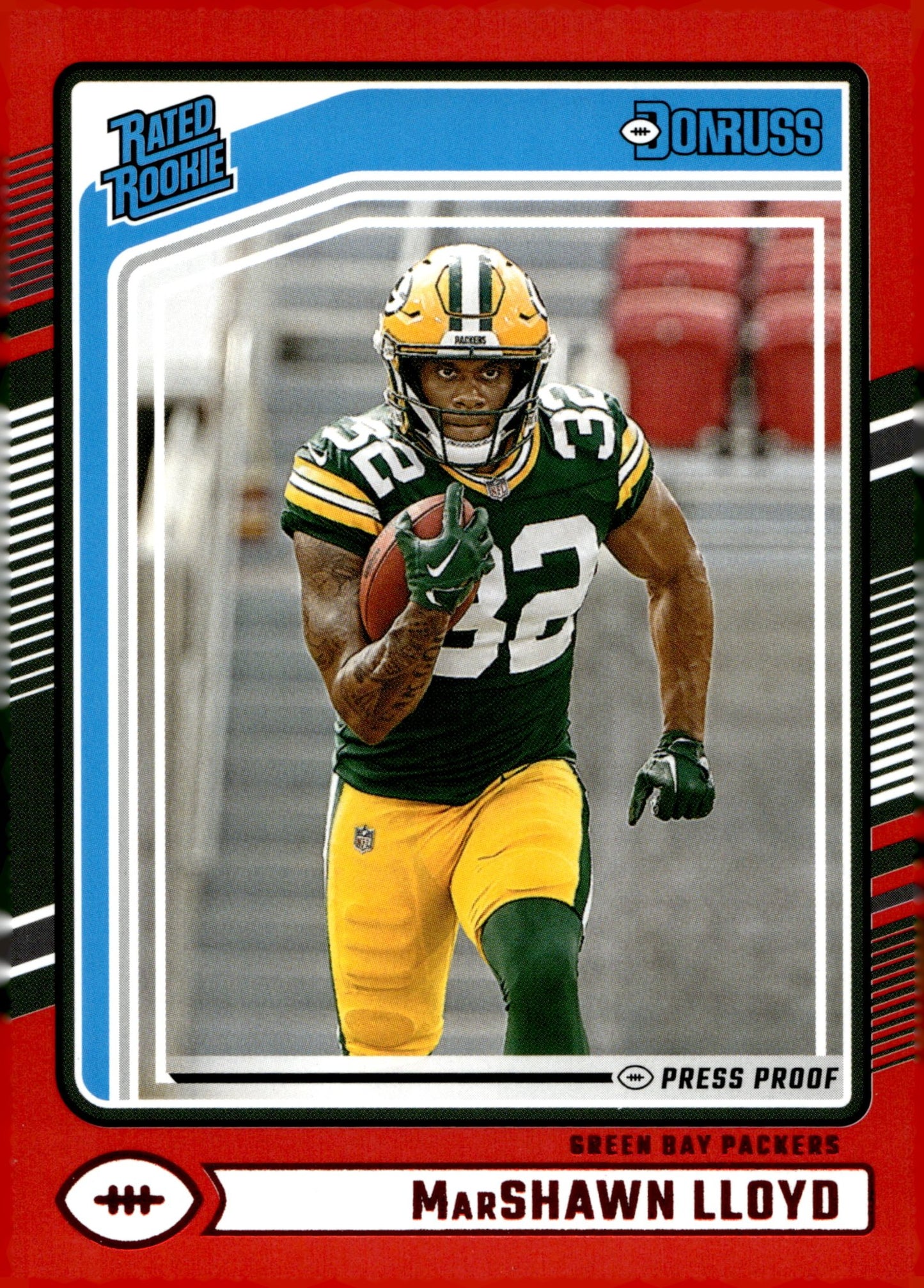 MarShawn Lloyd 2024 Panini Donruss Rated Rookie Press Proof Red RC #374 - Collector Store LLC