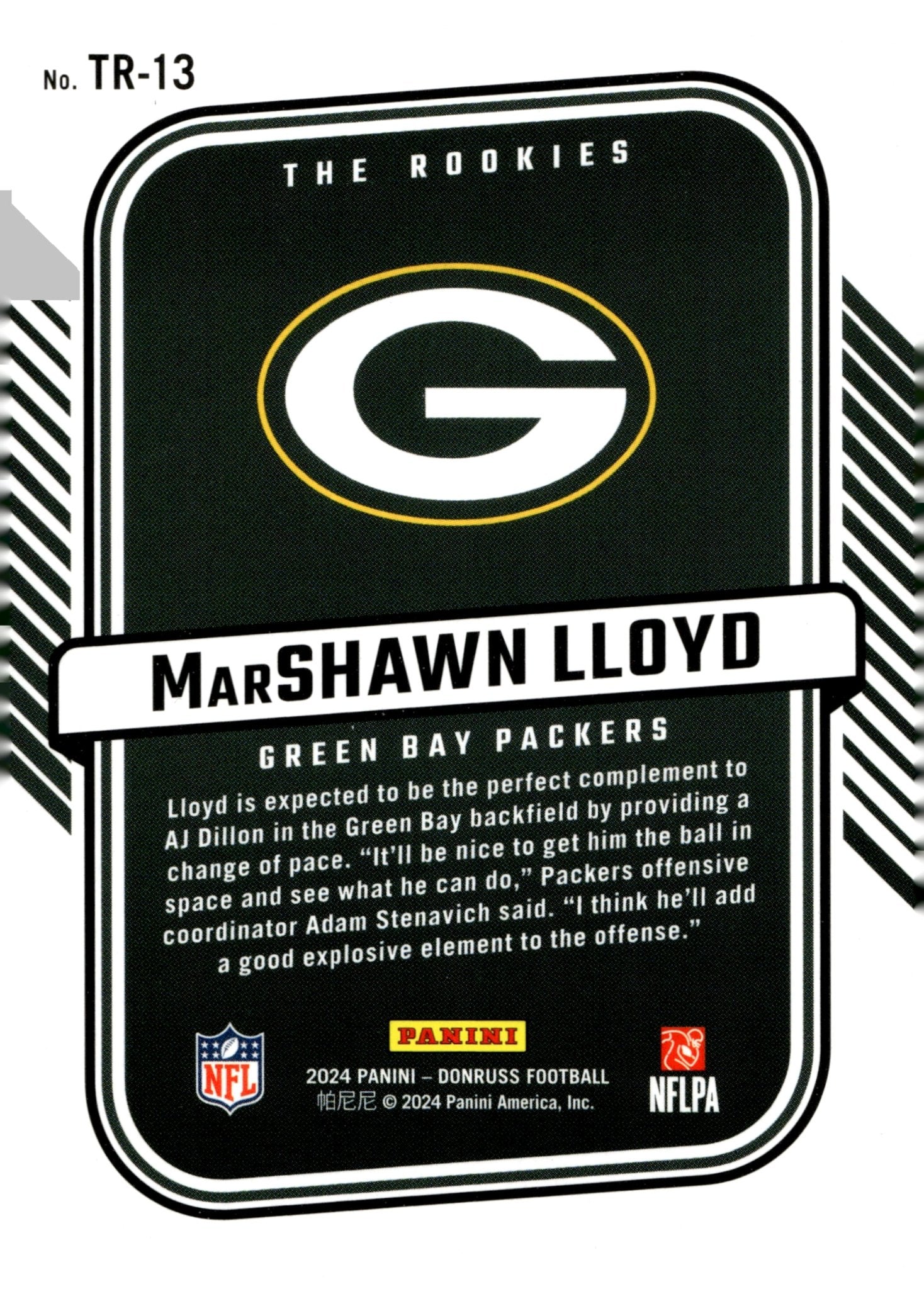 MarShawn Lloyd 2024 Panini Donruss The Rookies RC #TR - 13 - Collector Store LLC