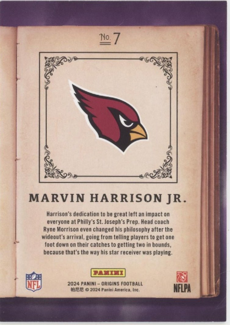 Marvin Harrison Jr. 2024 Panini Origins Origin Story RC #7 - Collector Store LLC